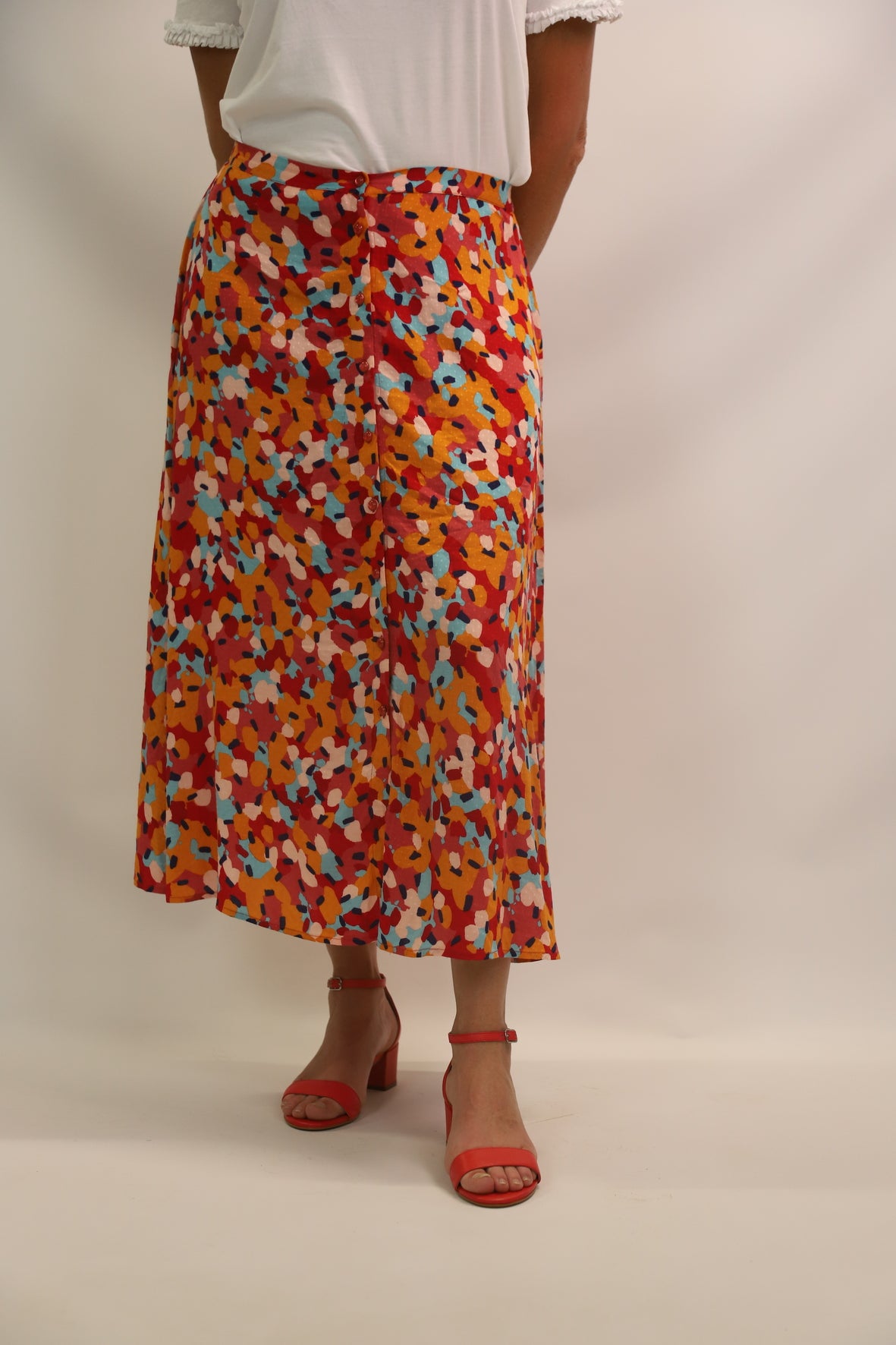 Jupe boutonnée légère, taille élastique DPH Taille L