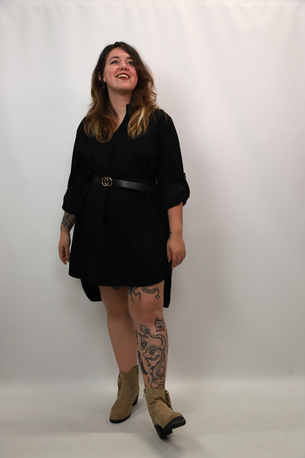 Robe avec ceinture noire New Collection taille unique - NEUF