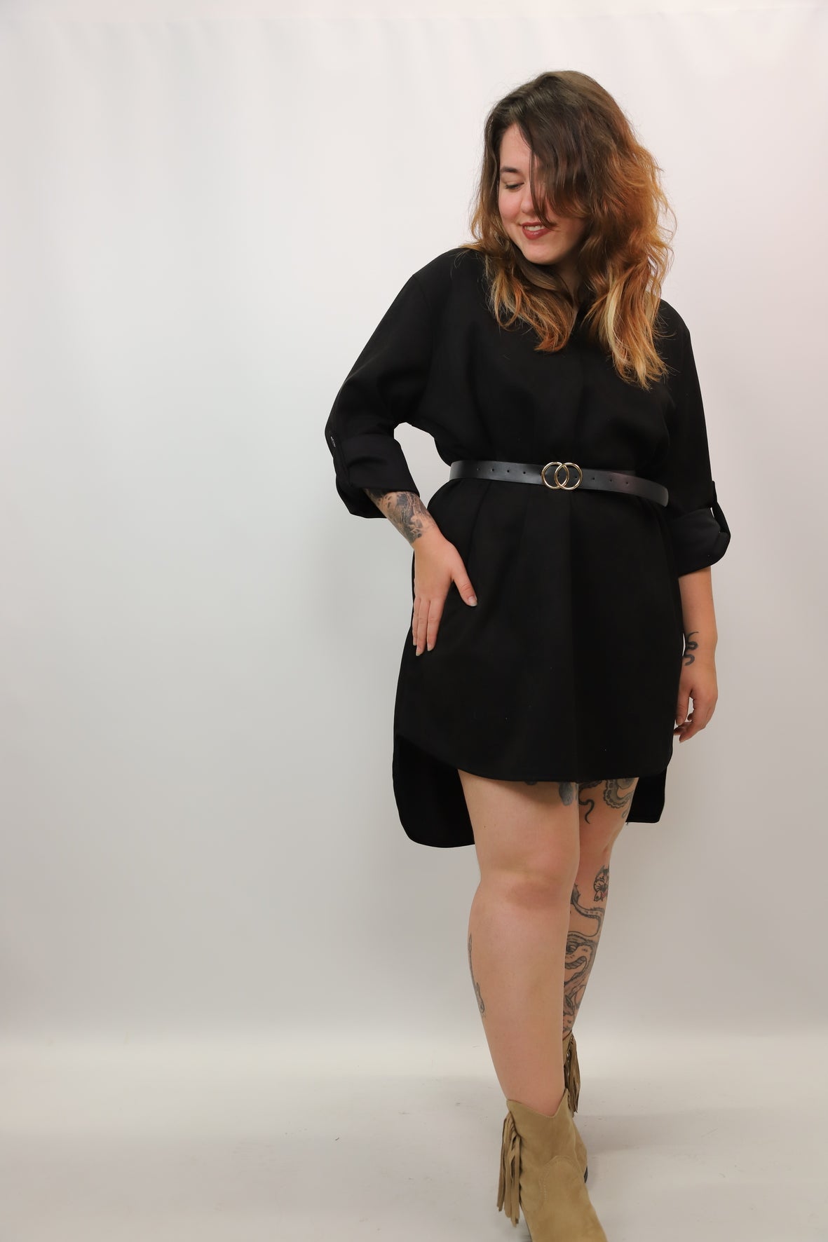 Robe avec ceinture noire New Collection taille unique - NEUF