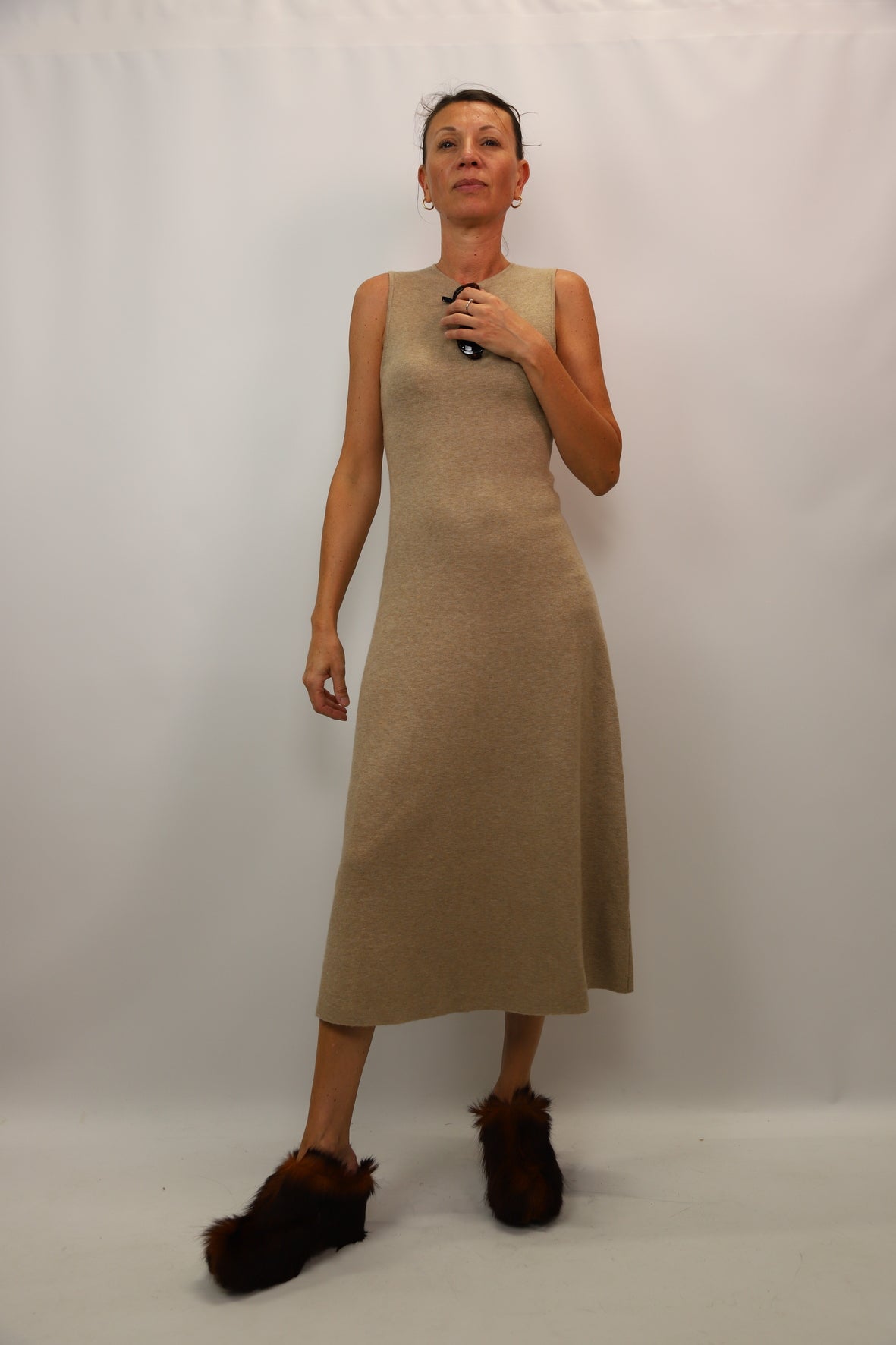 Robe longue beige ZARA Taille S