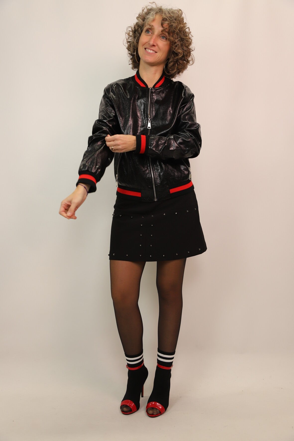 Veste simili cuir noire Emma & Ashley Taille S