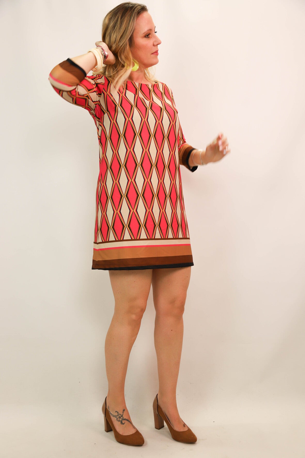 Robe rose et beige Taille XL