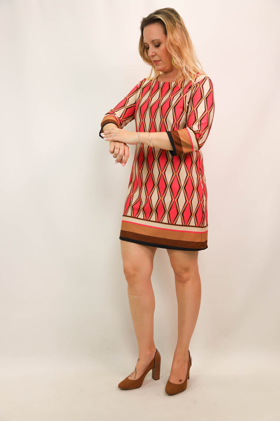 Robe rose et beige Taille XL