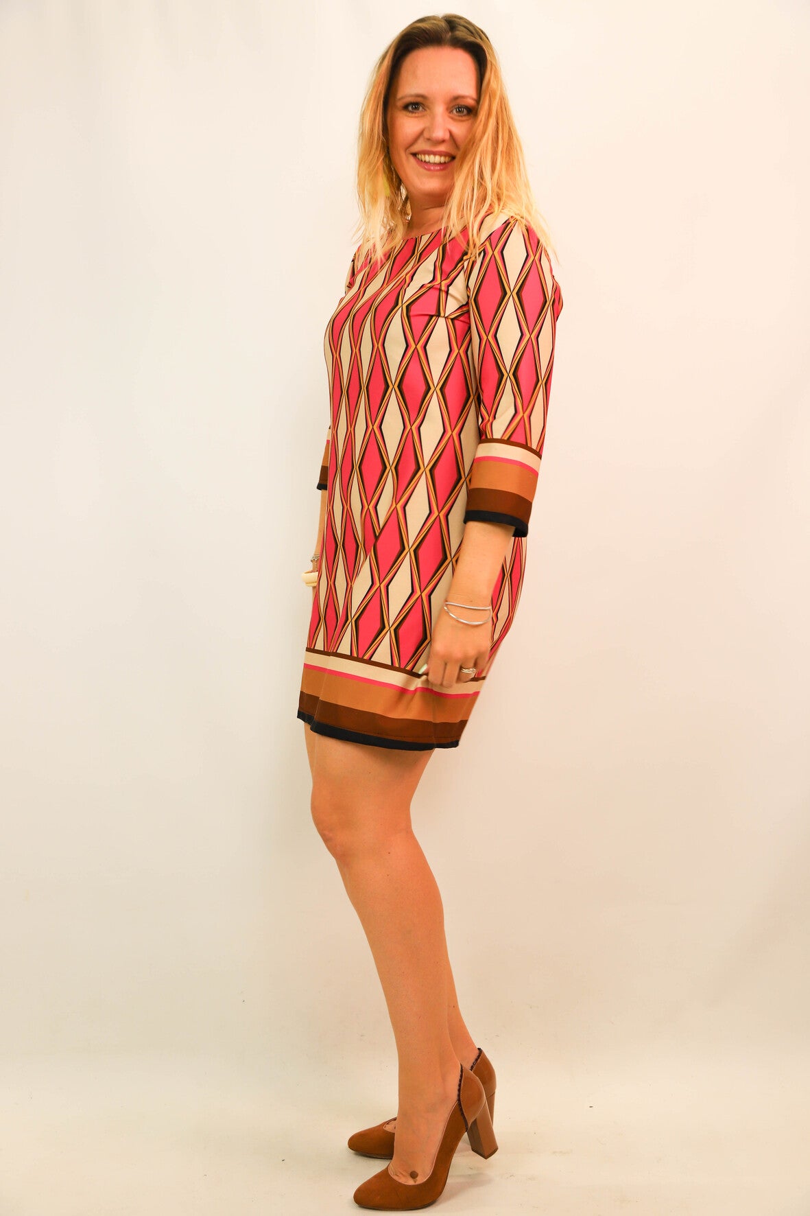 Robe rose et beige Taille XL