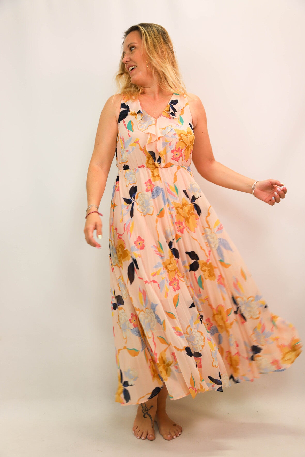 Robe rose fleurie Only Taille M