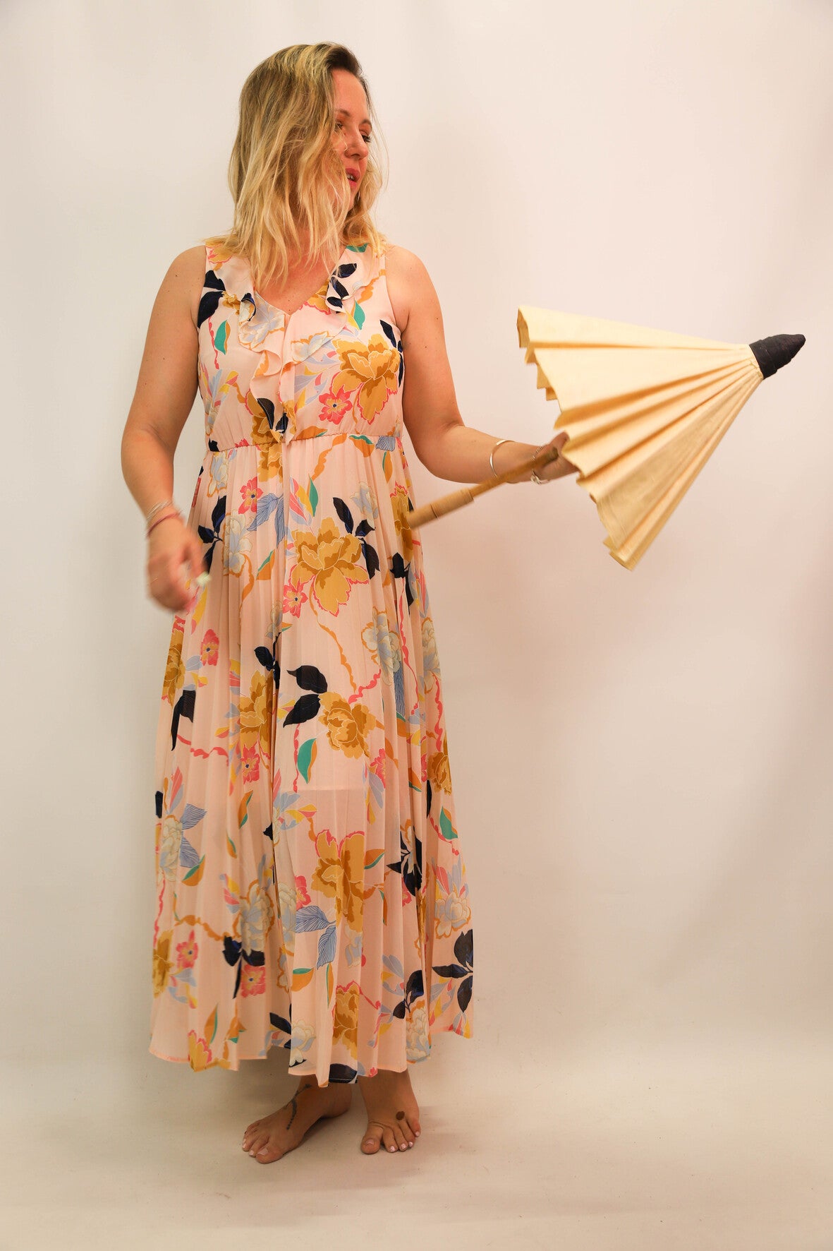 Robe rose fleurie Only Taille M