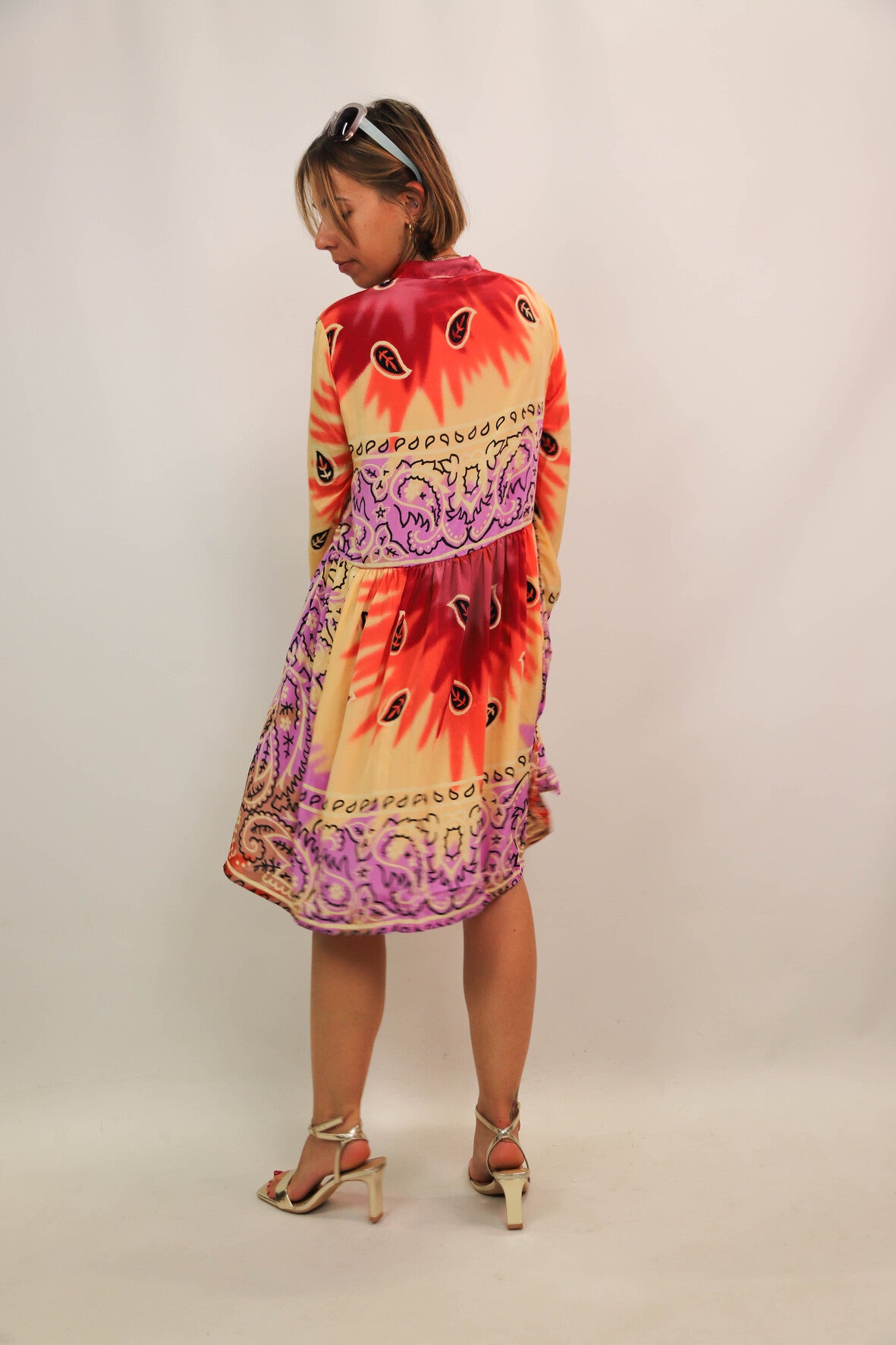 Robe manches longues à motifs Gold & Silver taille S