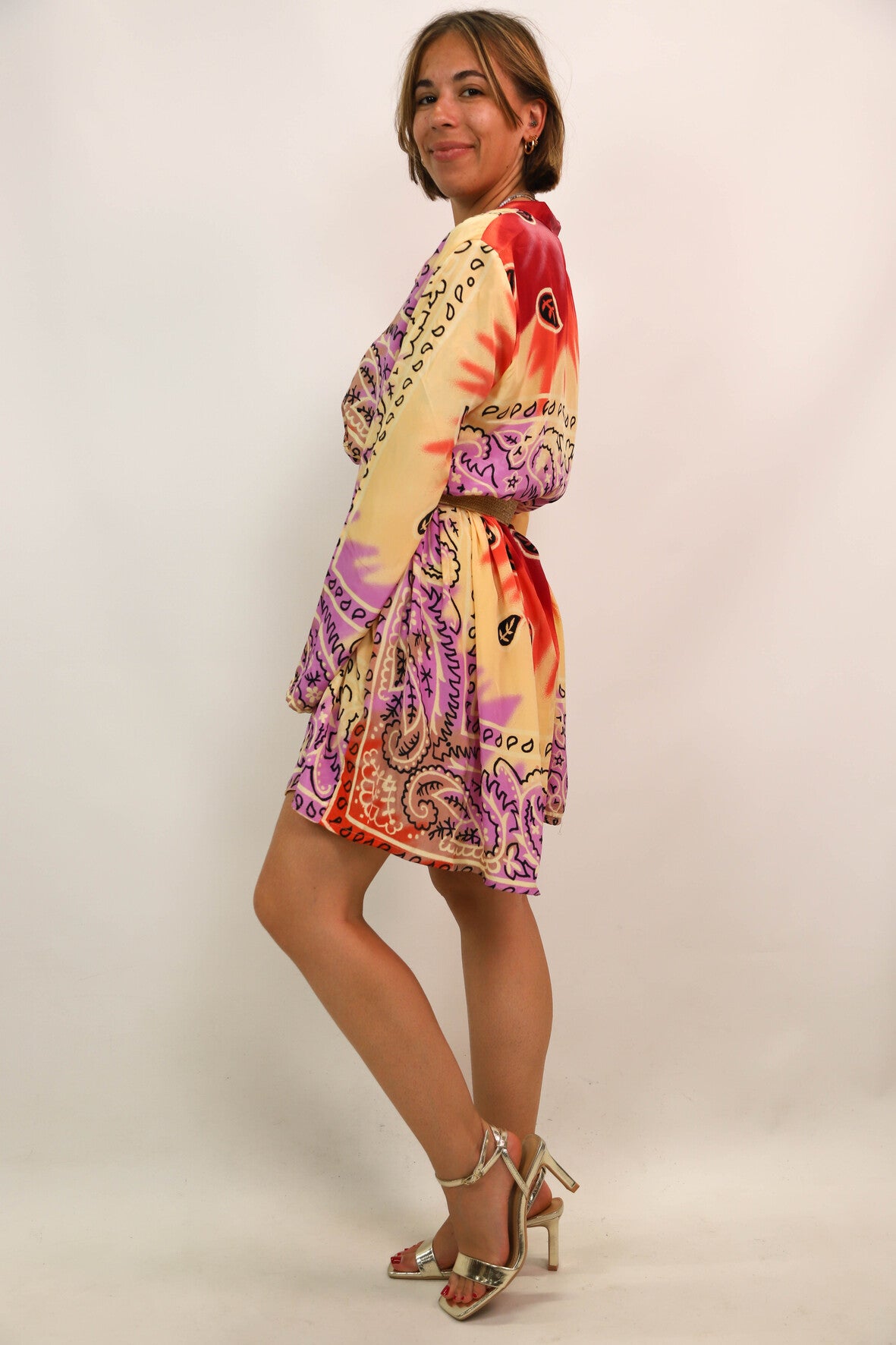 Robe manches longues à motifs Gold & Silver taille S