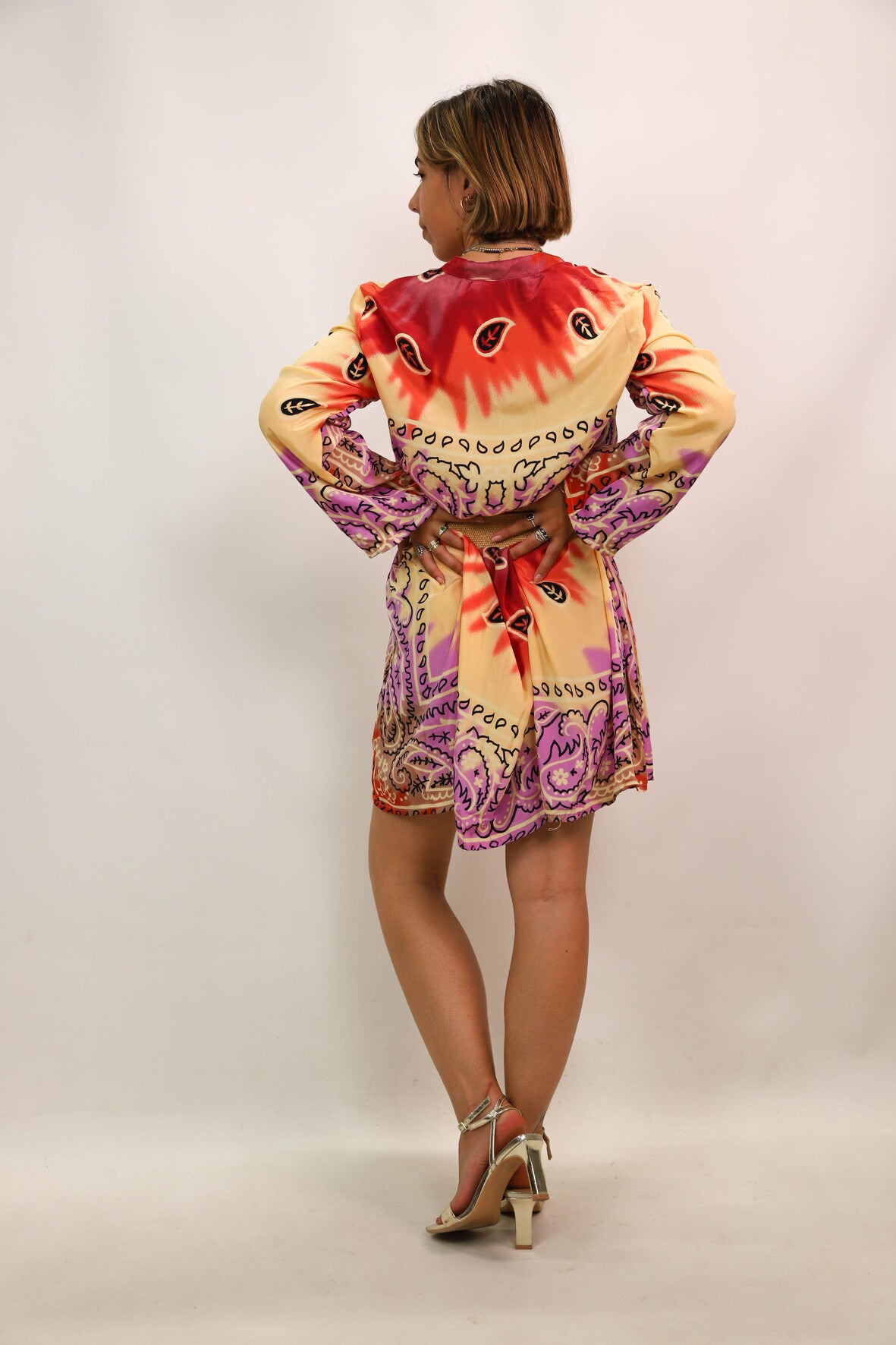 Robe manches longues à motifs Gold & Silver taille S