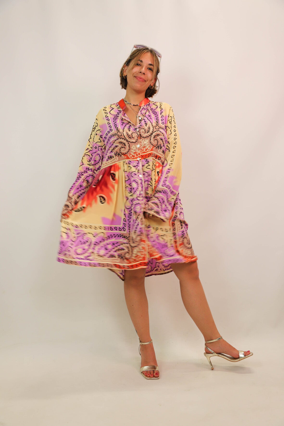 Robe manches longues à motifs Gold & Silver taille S