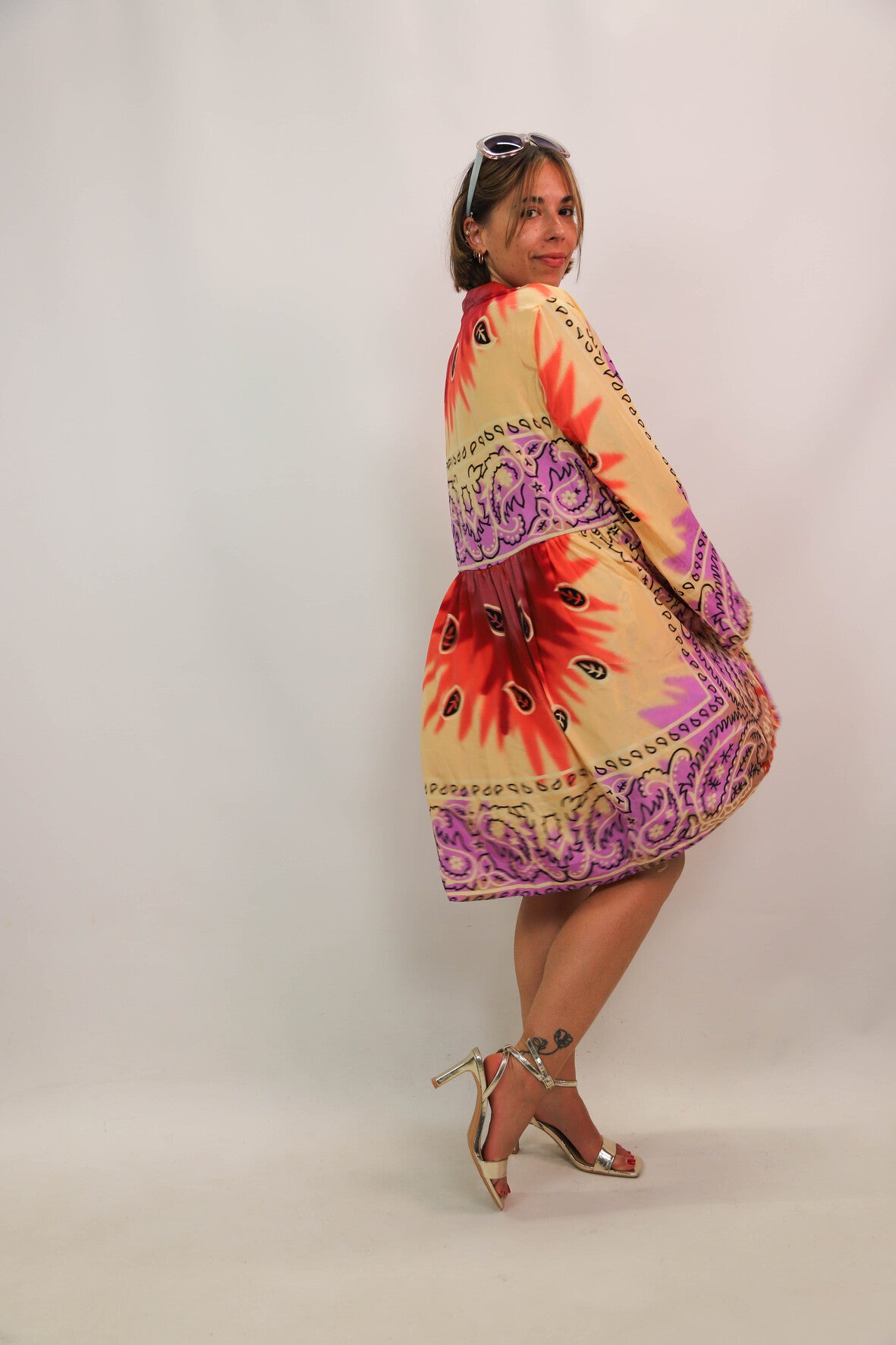 Robe manches longues à motifs Gold & Silver taille S