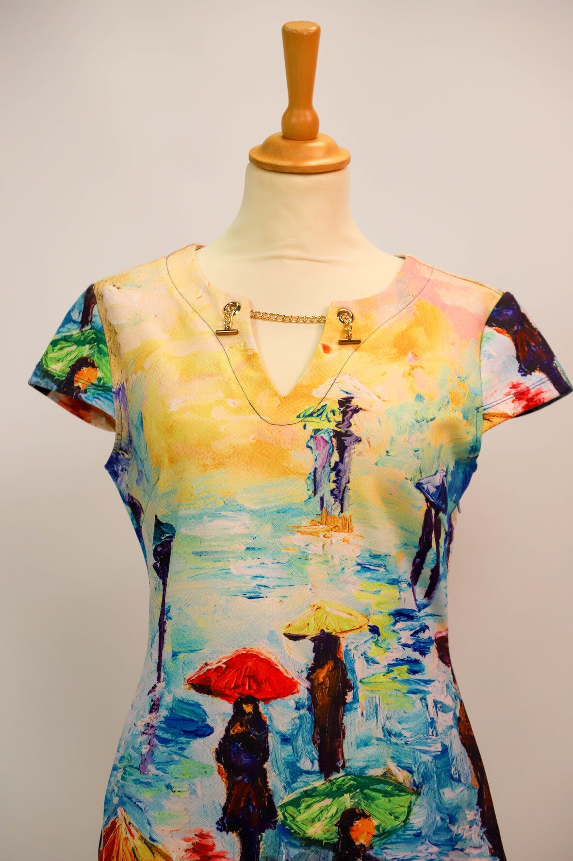 Robe midi motifs illustrations peinture Etoile du Monde Taille M