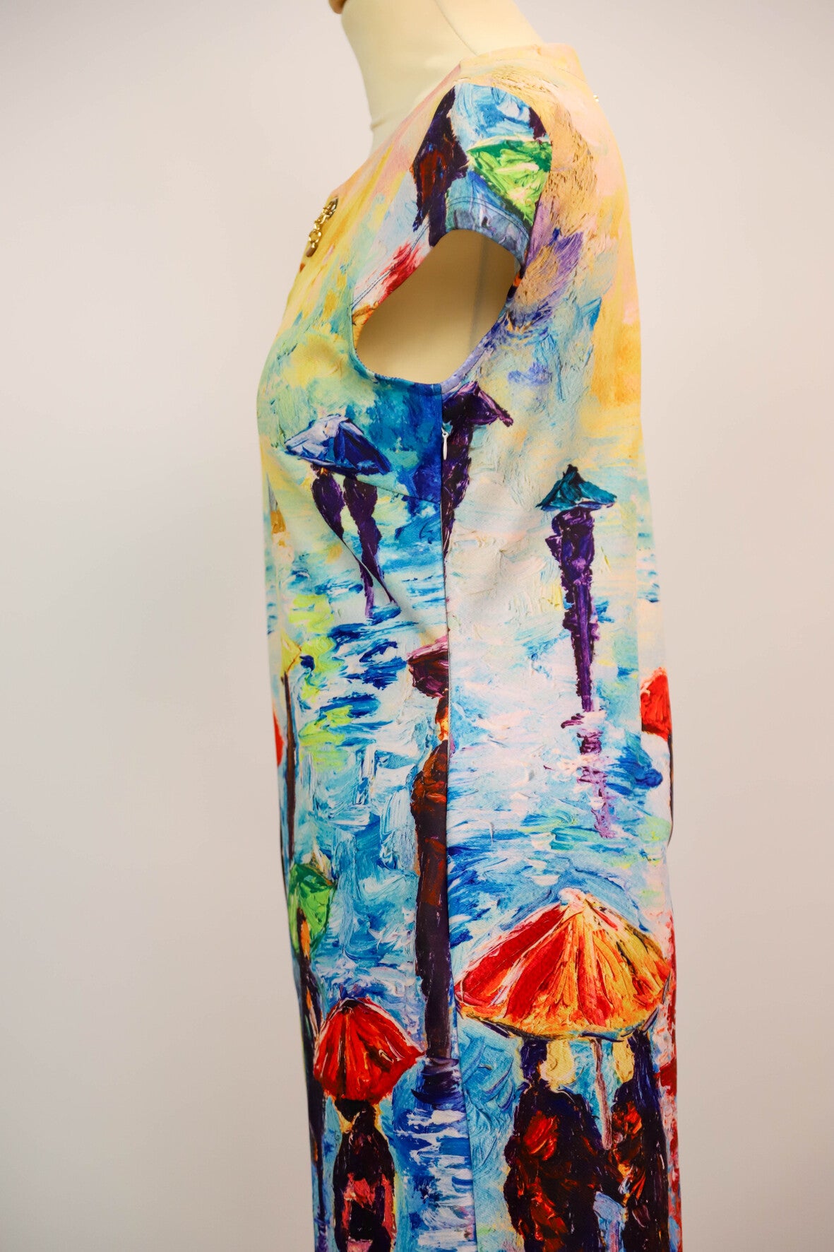 Robe midi motifs illustrations peinture Etoile du Monde Taille M