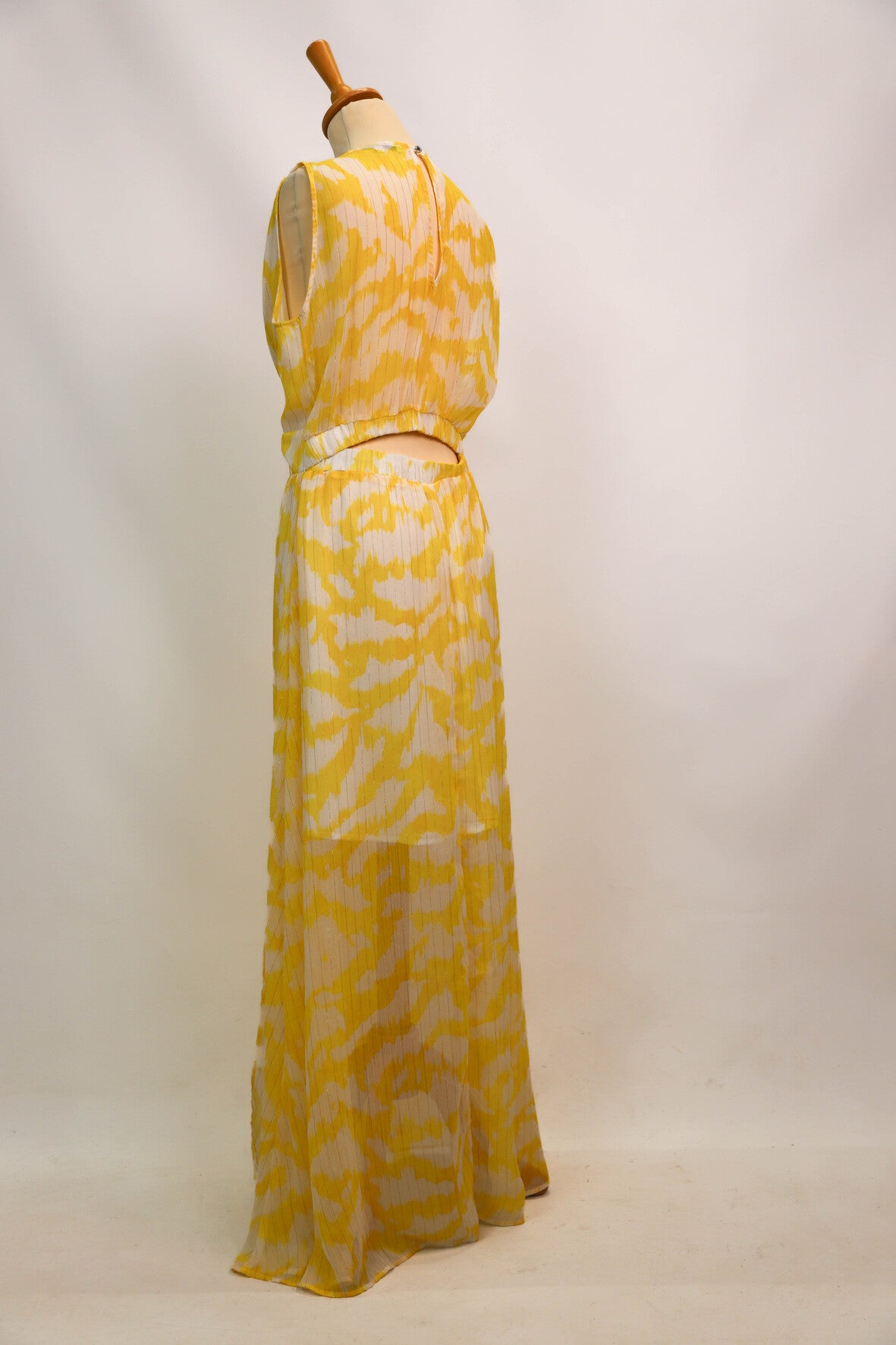 Robe longue jaune et blanche Morgan Taille L