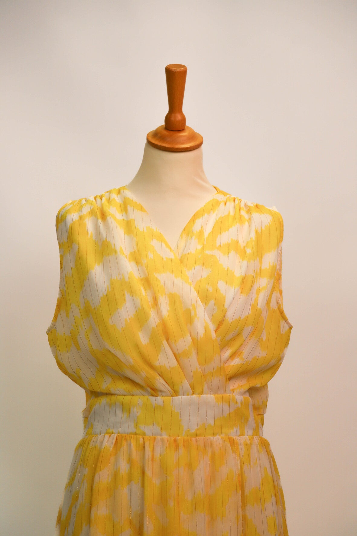 Robe longue jaune et blanche Morgan Taille L