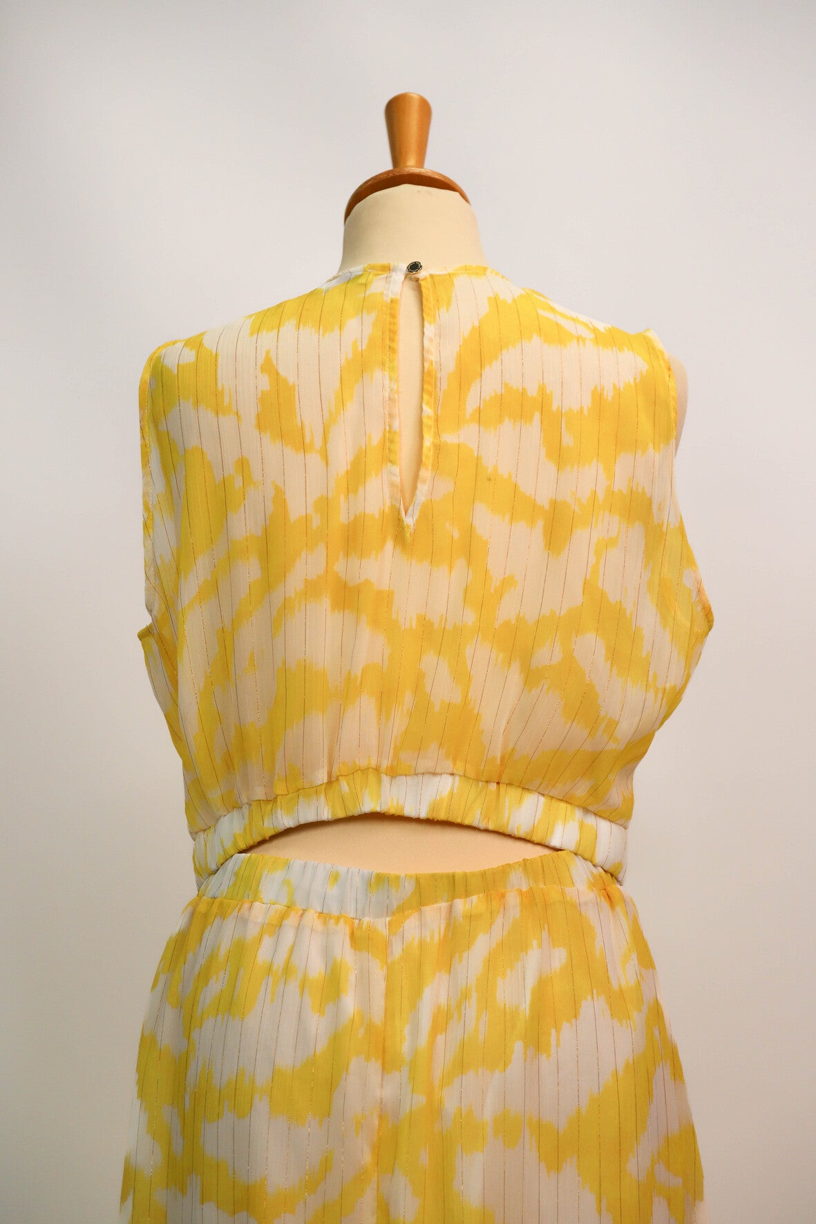Robe longue jaune et blanche Morgan Taille L