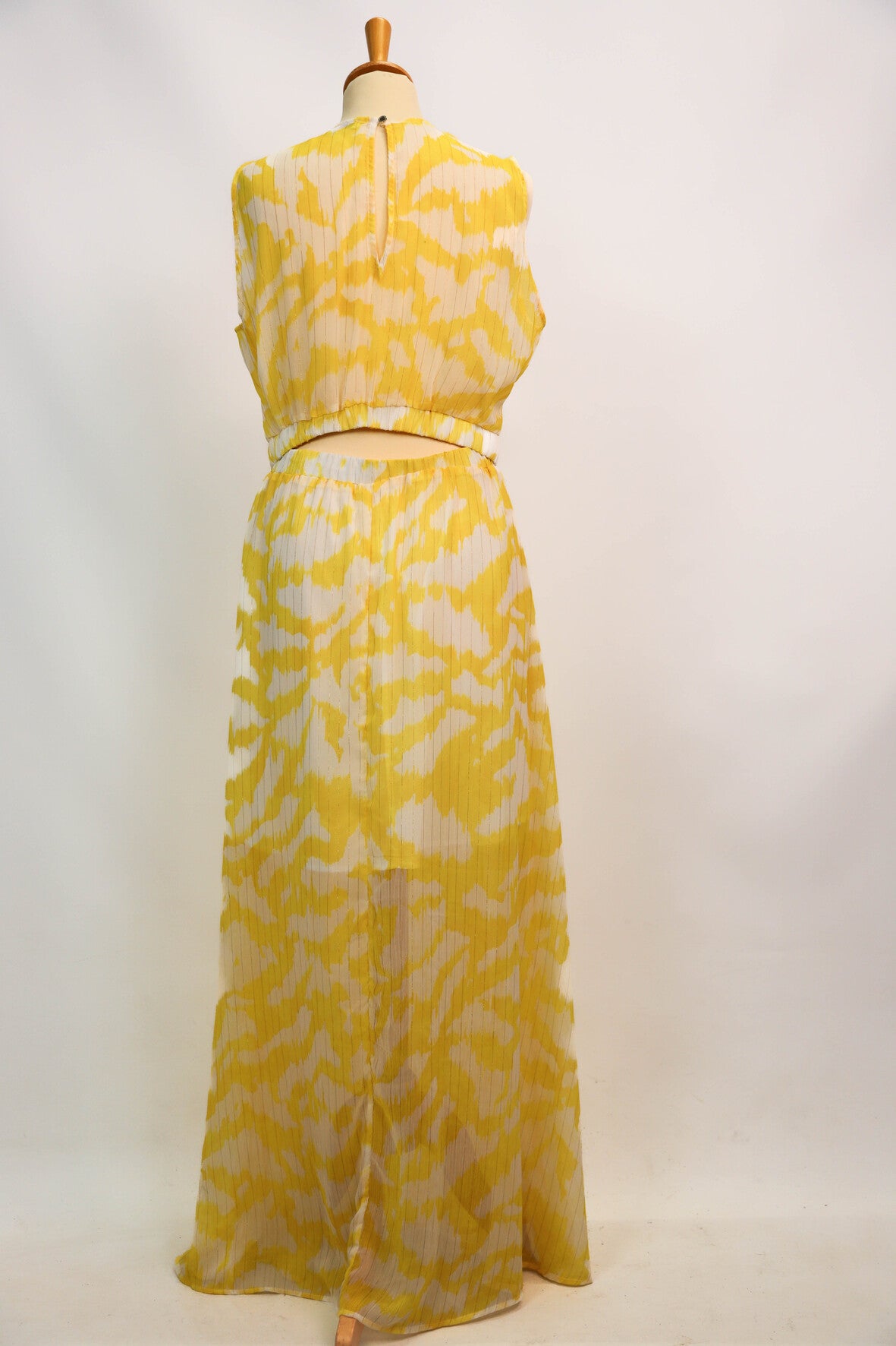 Robe longue jaune et blanche Morgan Taille L