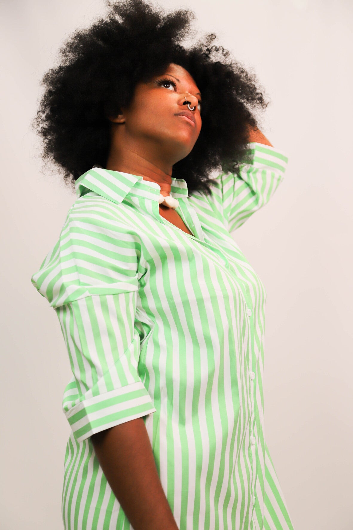 Robe rayée verte Taille S