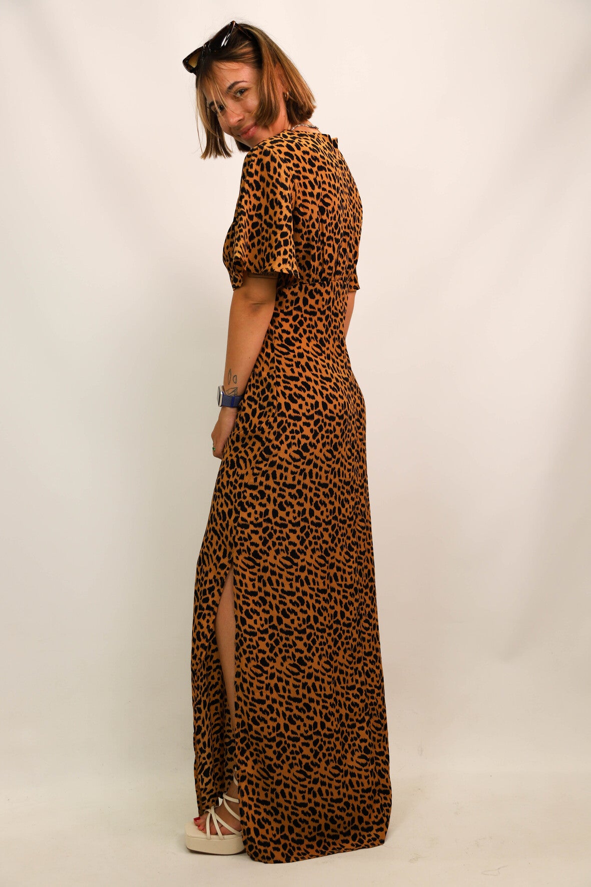Robe longue léopard Nasty Gal Taille XS
