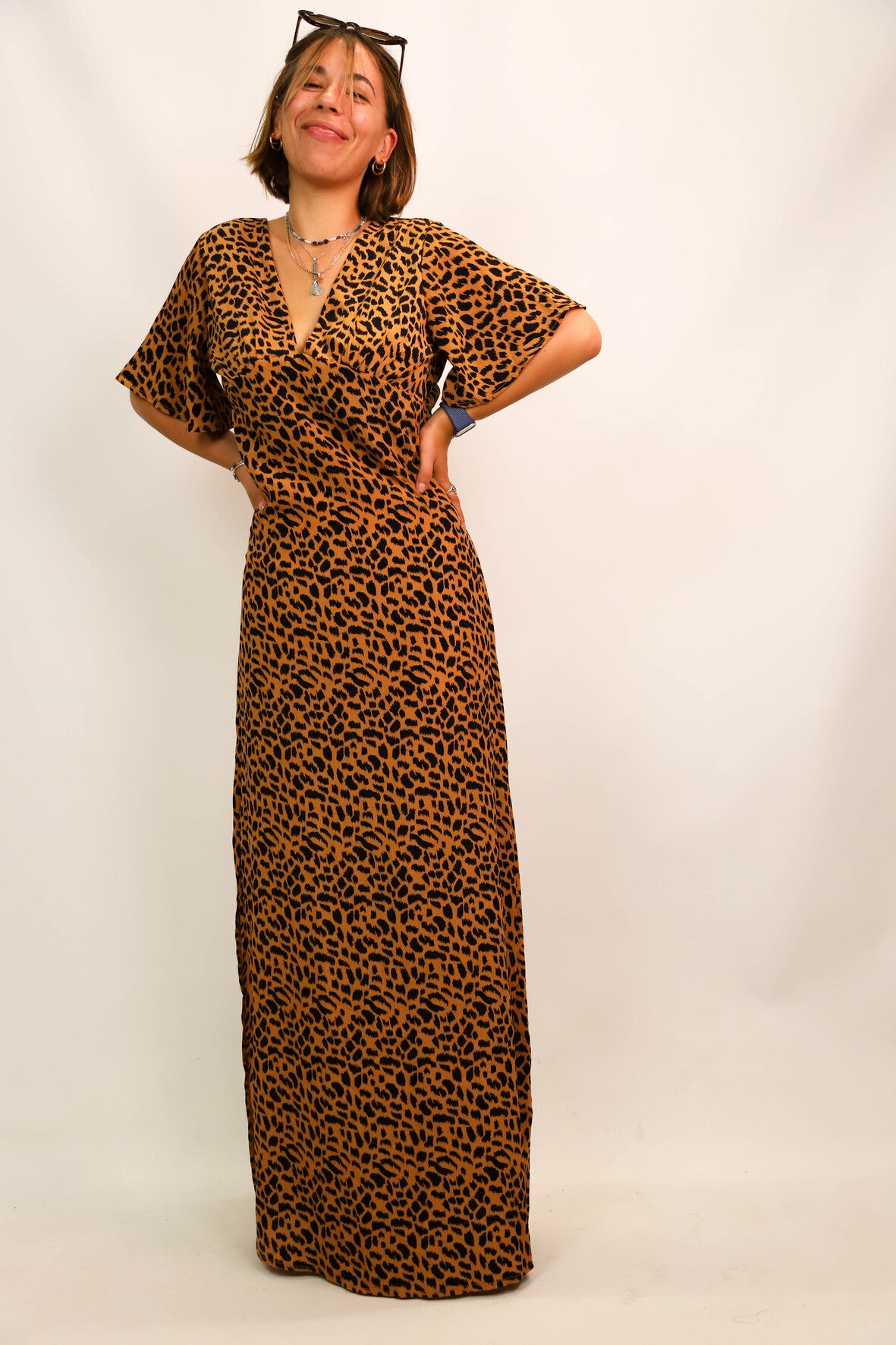 Robe longue léopard Nasty Gal Taille XS