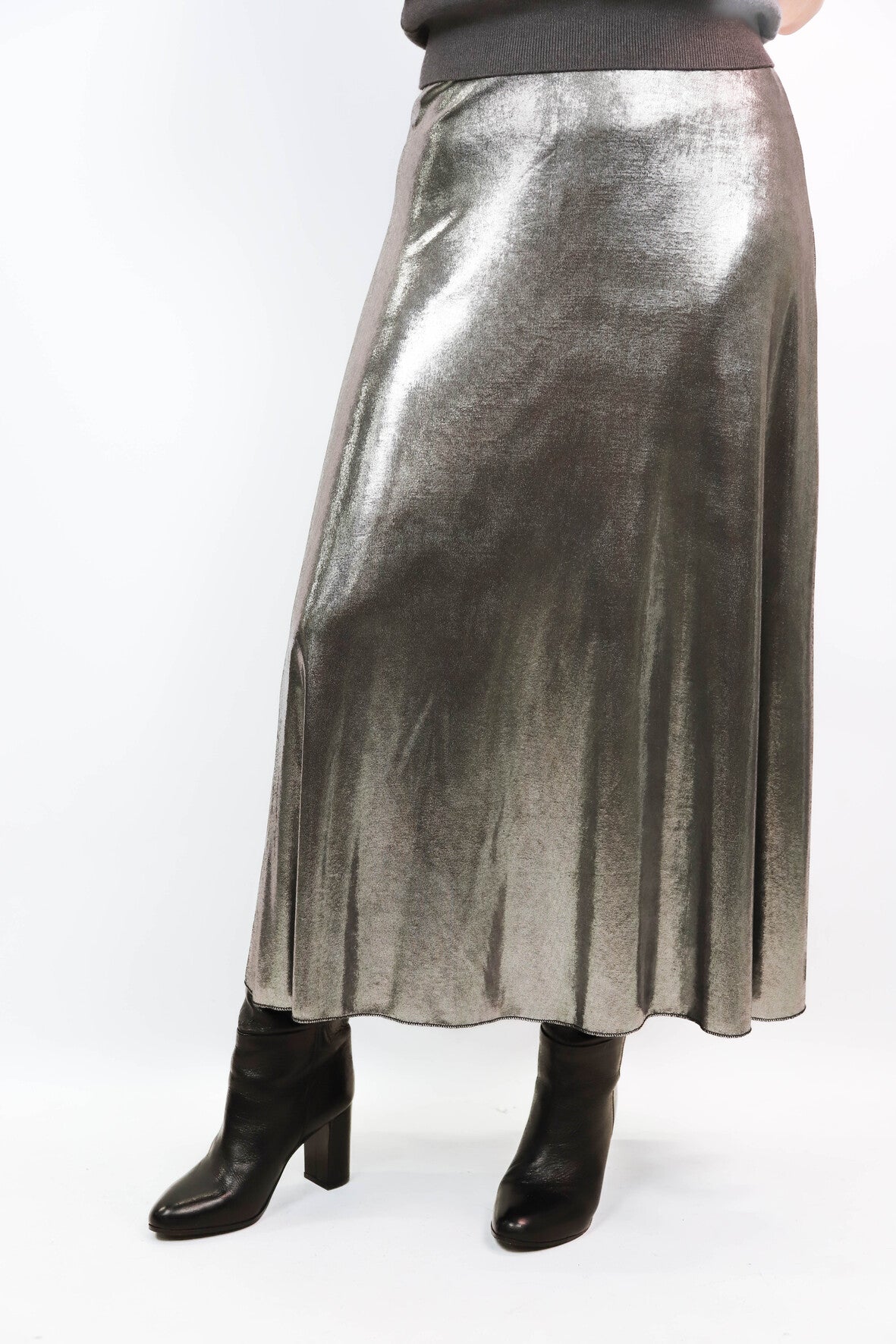 Jupe longue argentée Carla Giannini Taille XS