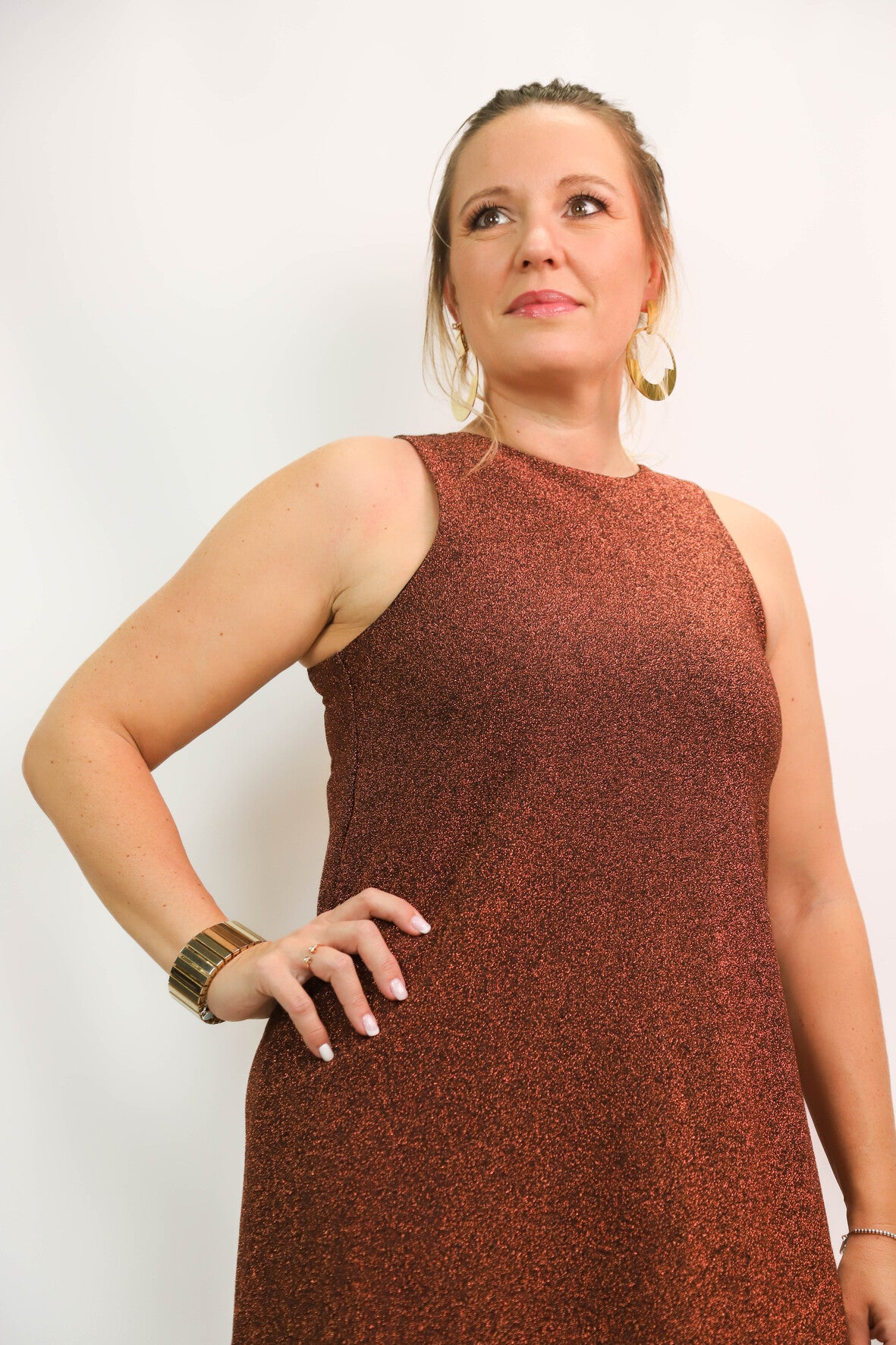 Robe sans manches brillante River Island Taille L