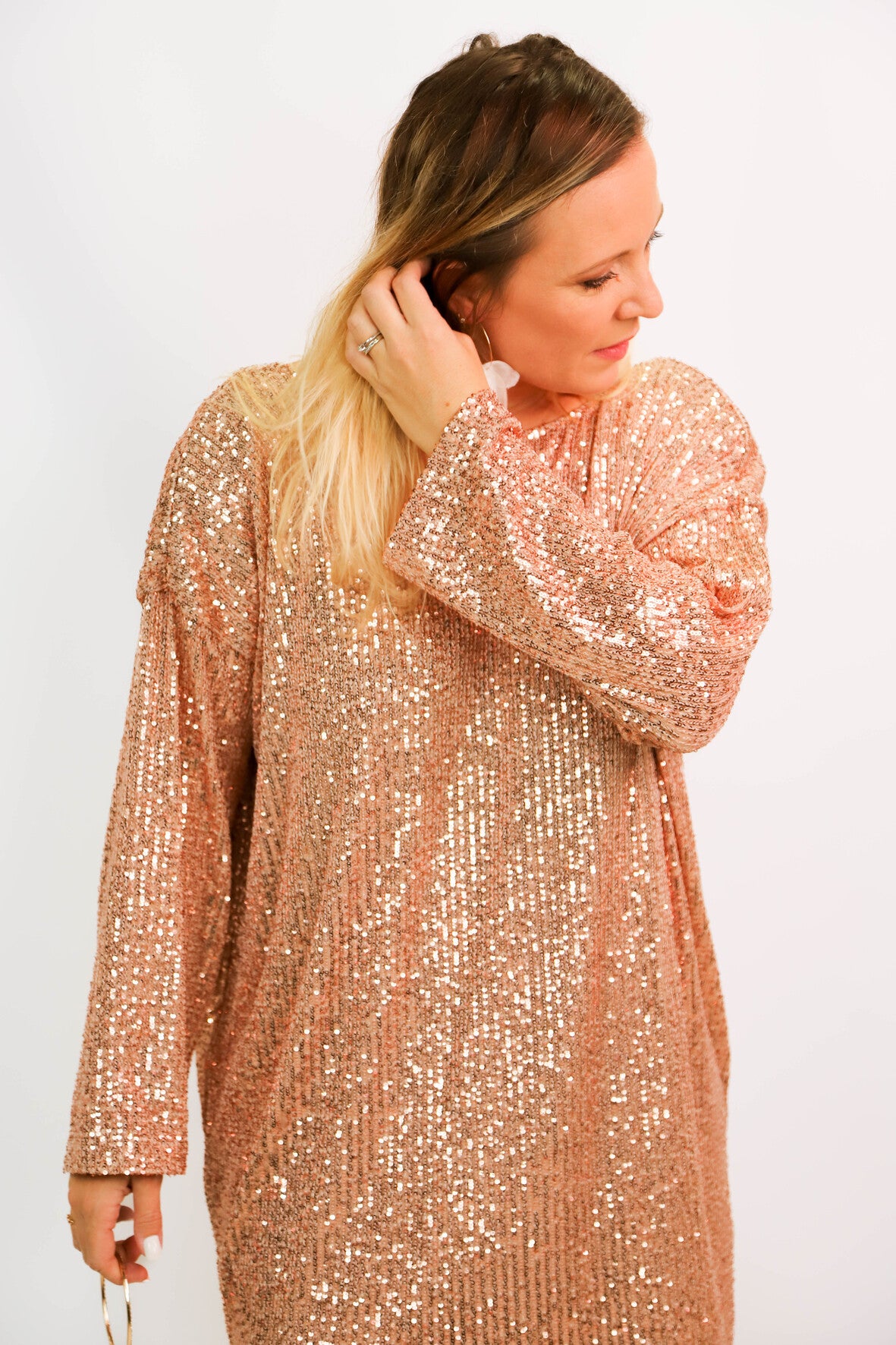 Robe rose à sequins Asos Taille XL