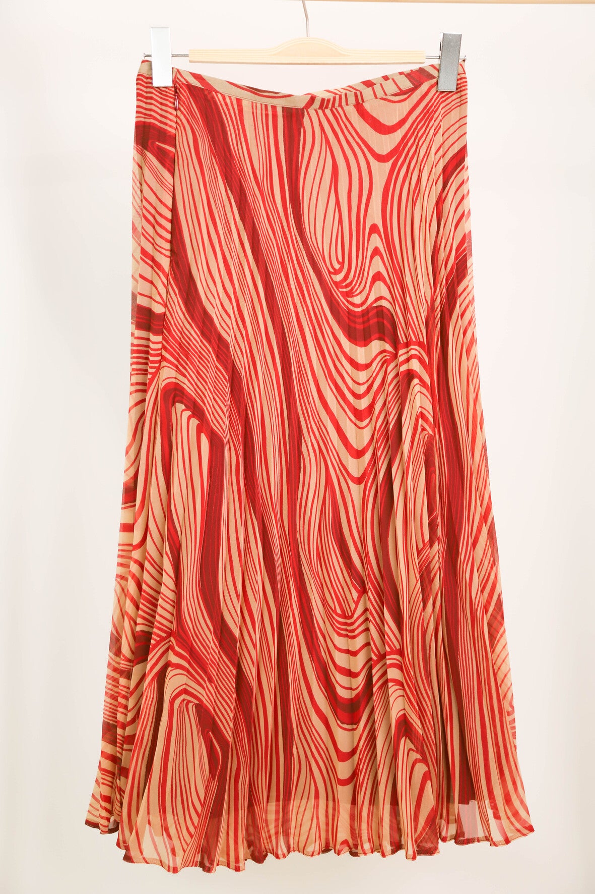 Jupe plissée rouge et beige 123 Taille M