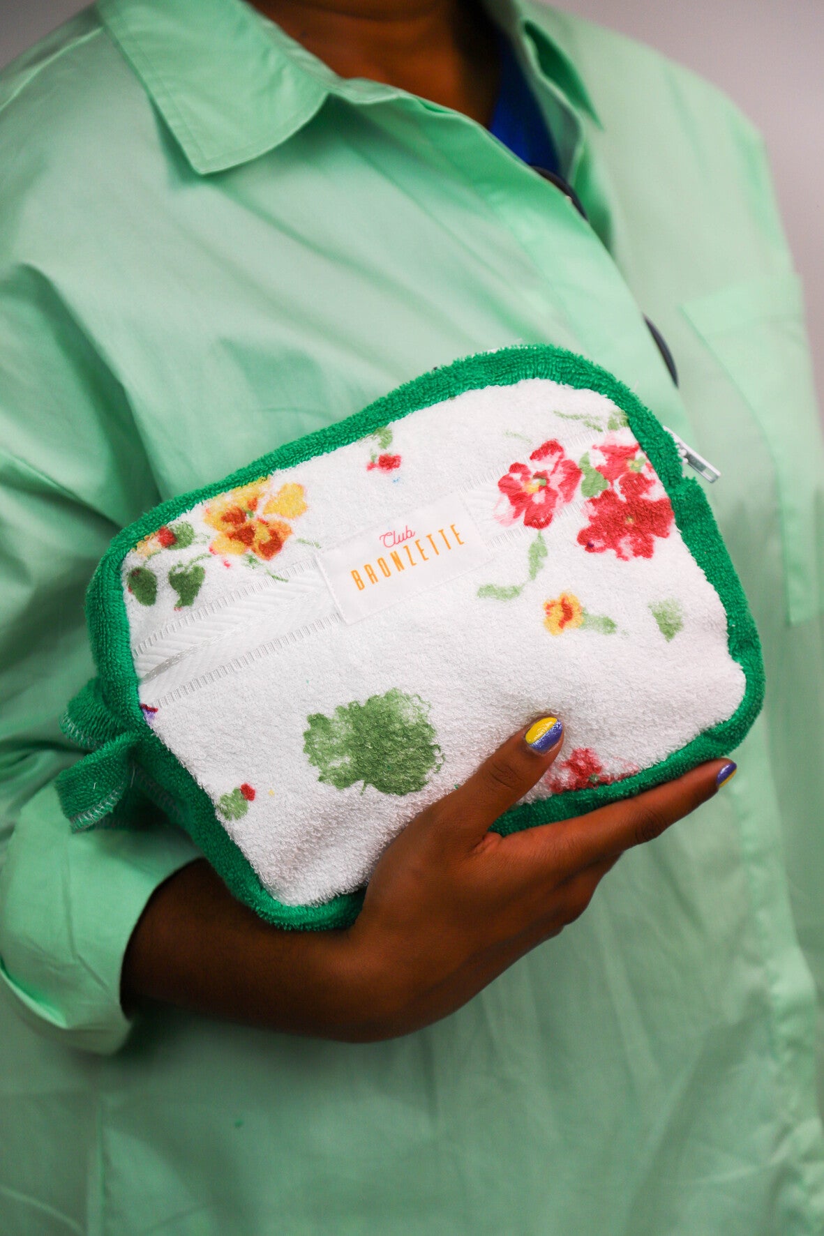 Petite Pochette Club Bronzette, Fringuette La Ligne, Fleuri