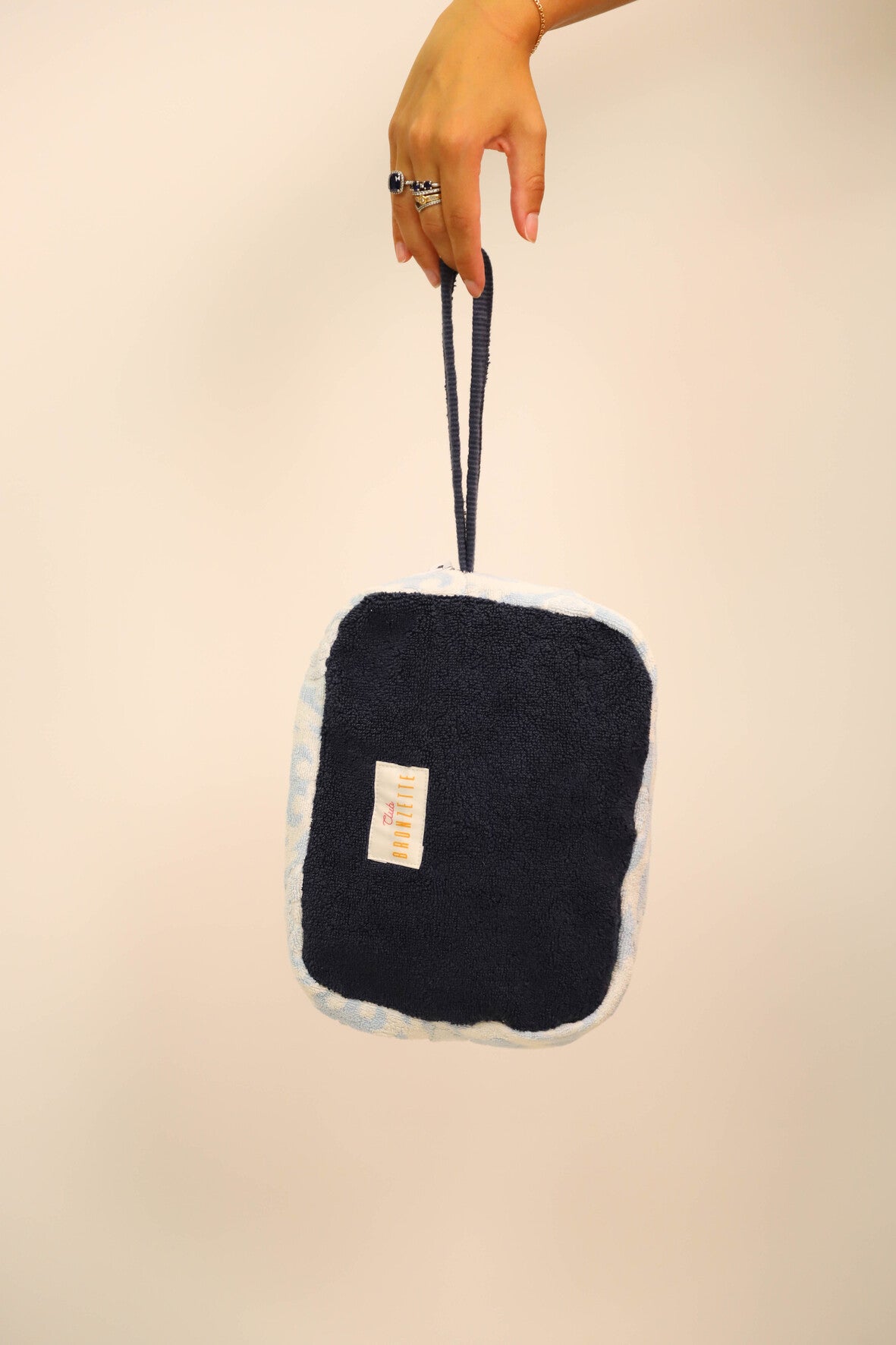 Petite Pochette Club Bronzette, Fringuette La Ligne, Bleu marine
