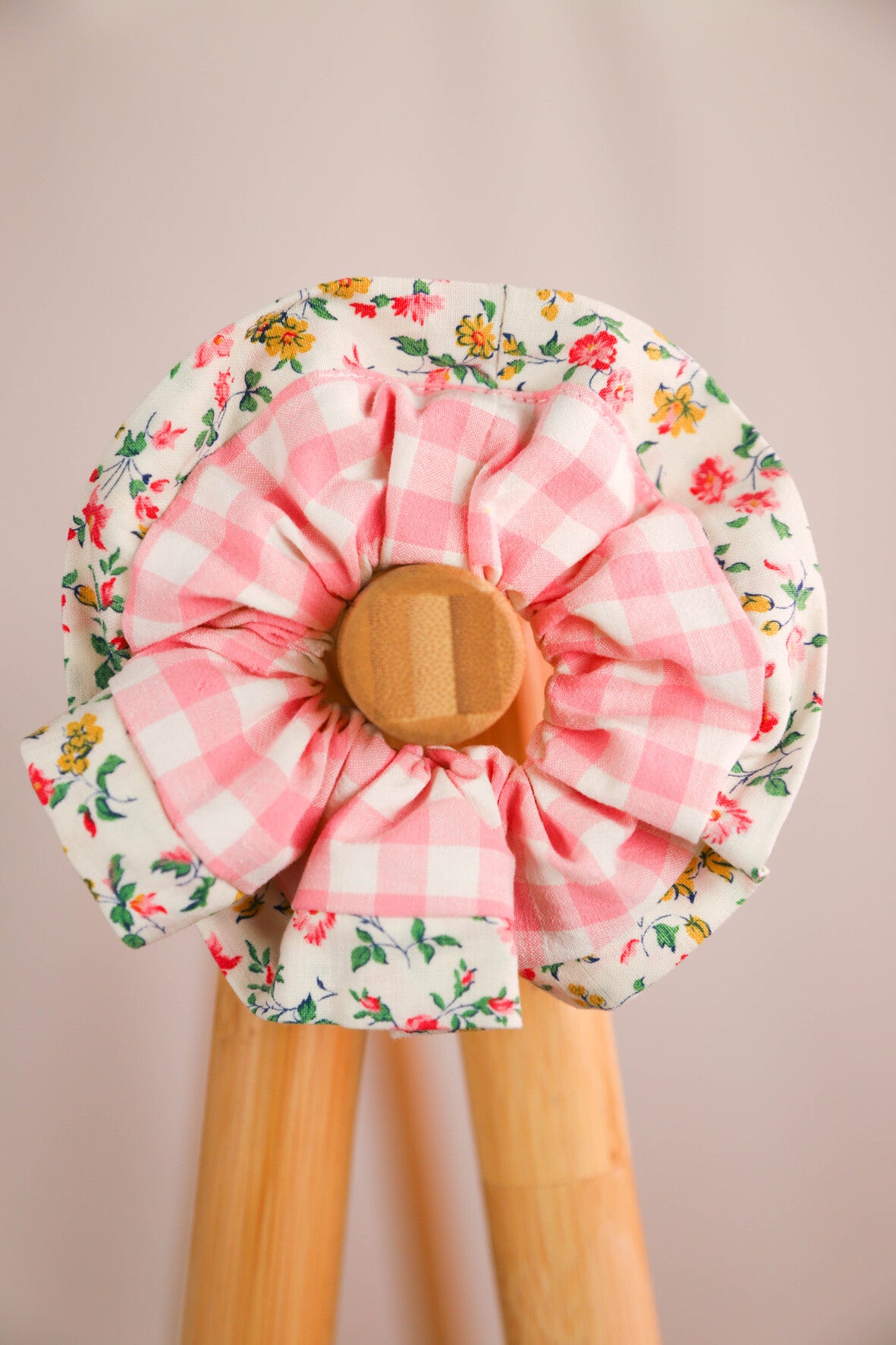Chouchou Vichy et liberty Fringuette La Ligne
