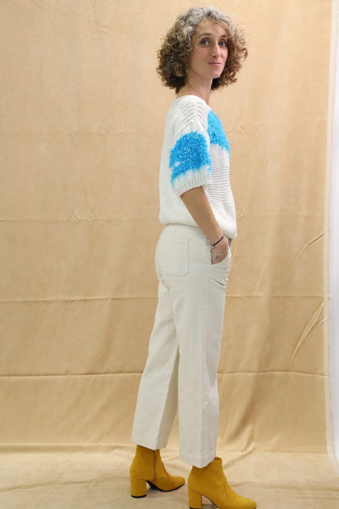 Pantalon écru Grace & Mila Taille S