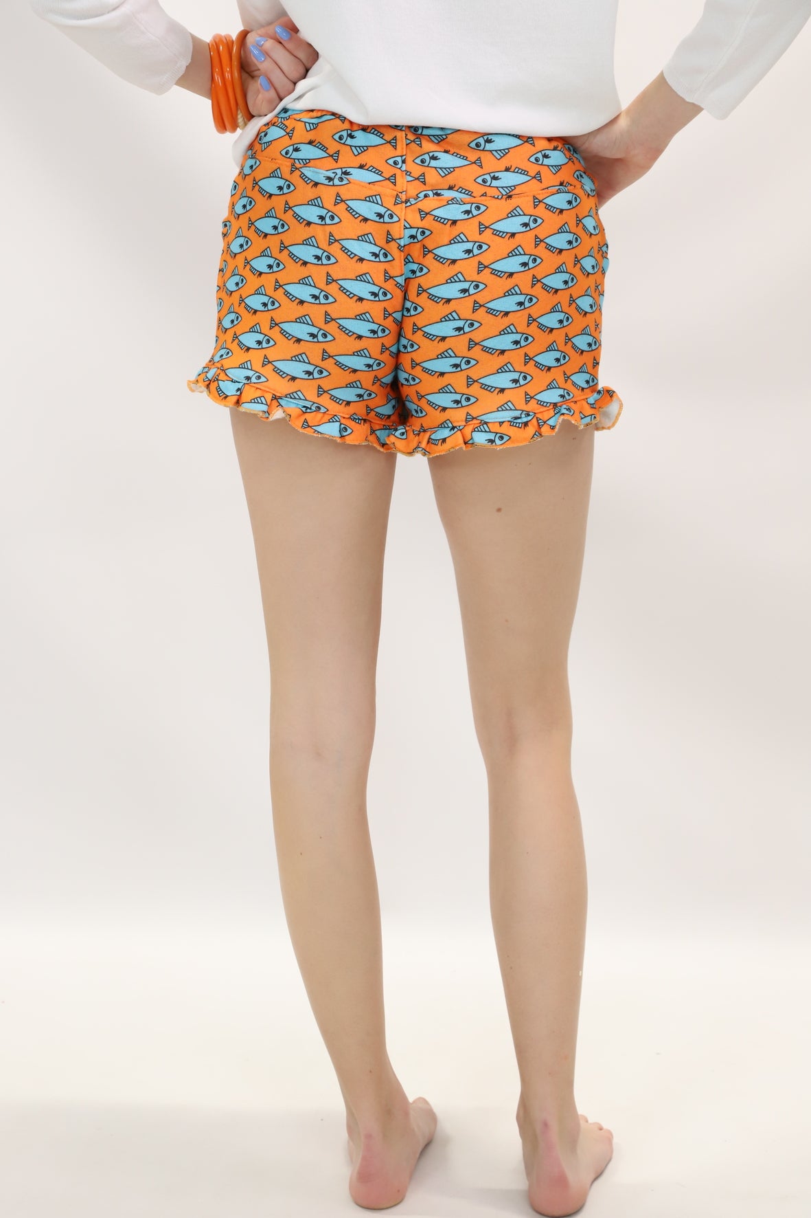 Short orange à Bicyclette Taille XS - NEUF