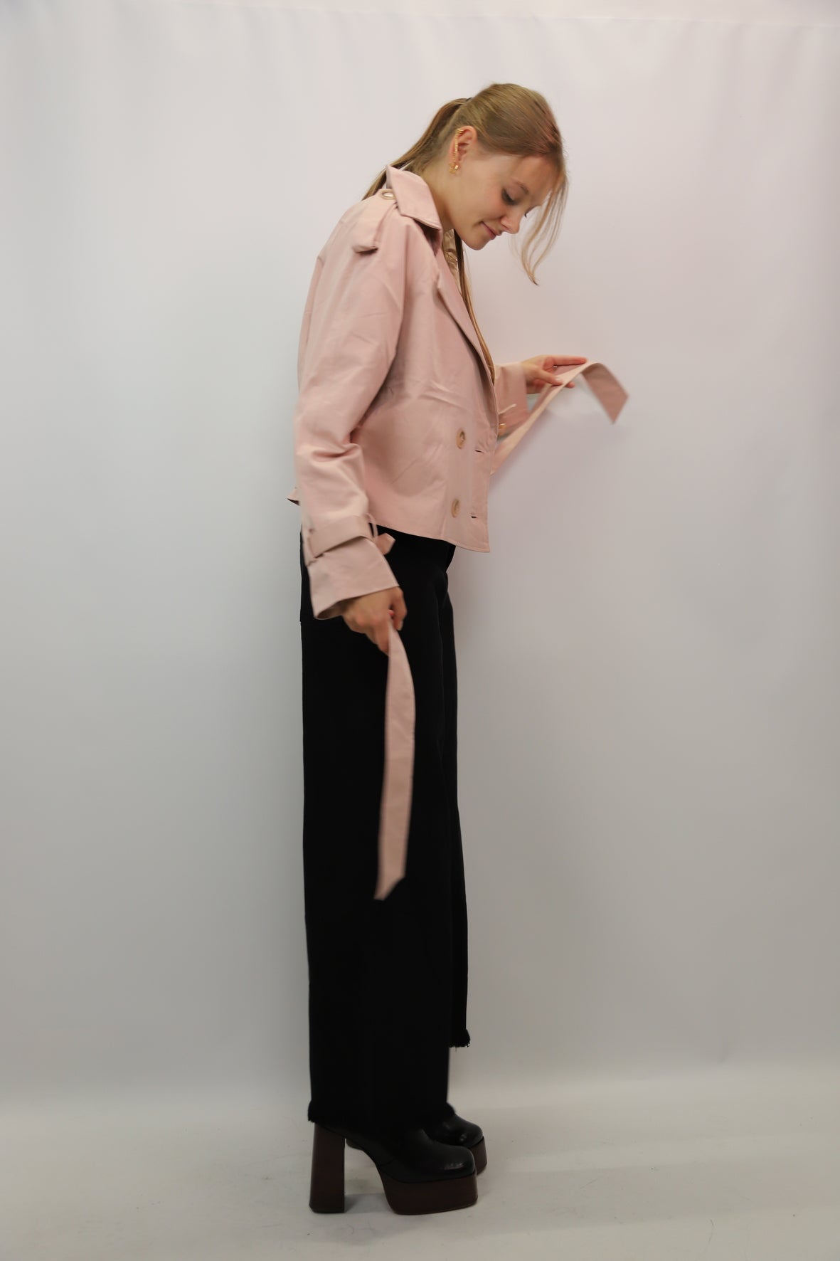 Trench court rose Musy Muse Taille M - NEUF