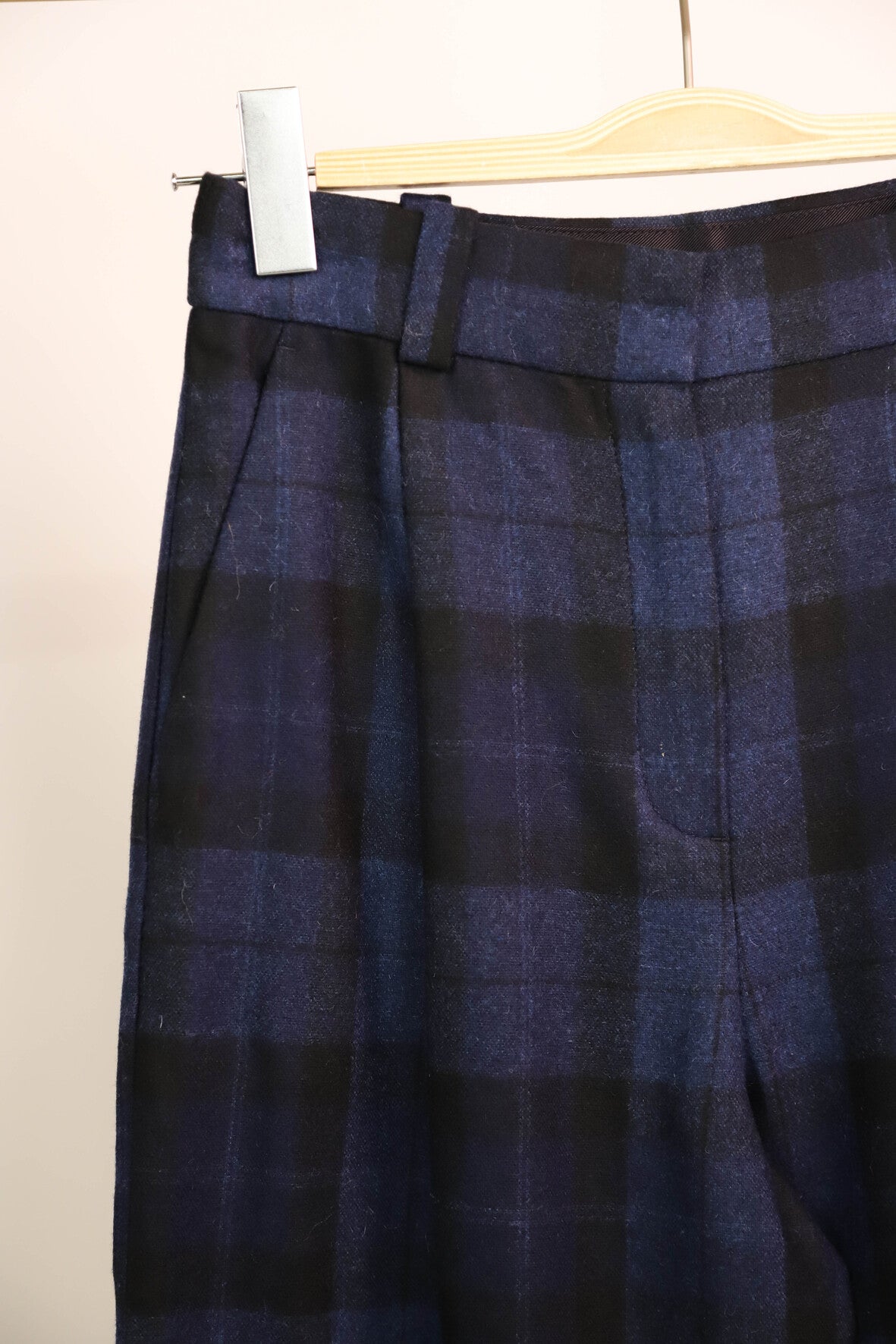 Pantalon à carreaux bleu Massimo Dutti Taille S - NEUF