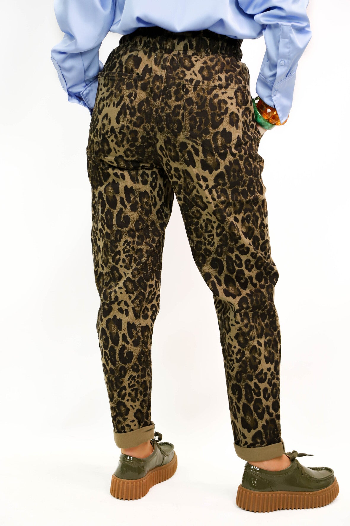 Pantalon léopard kaki Nina Carter Taille L - NEUF