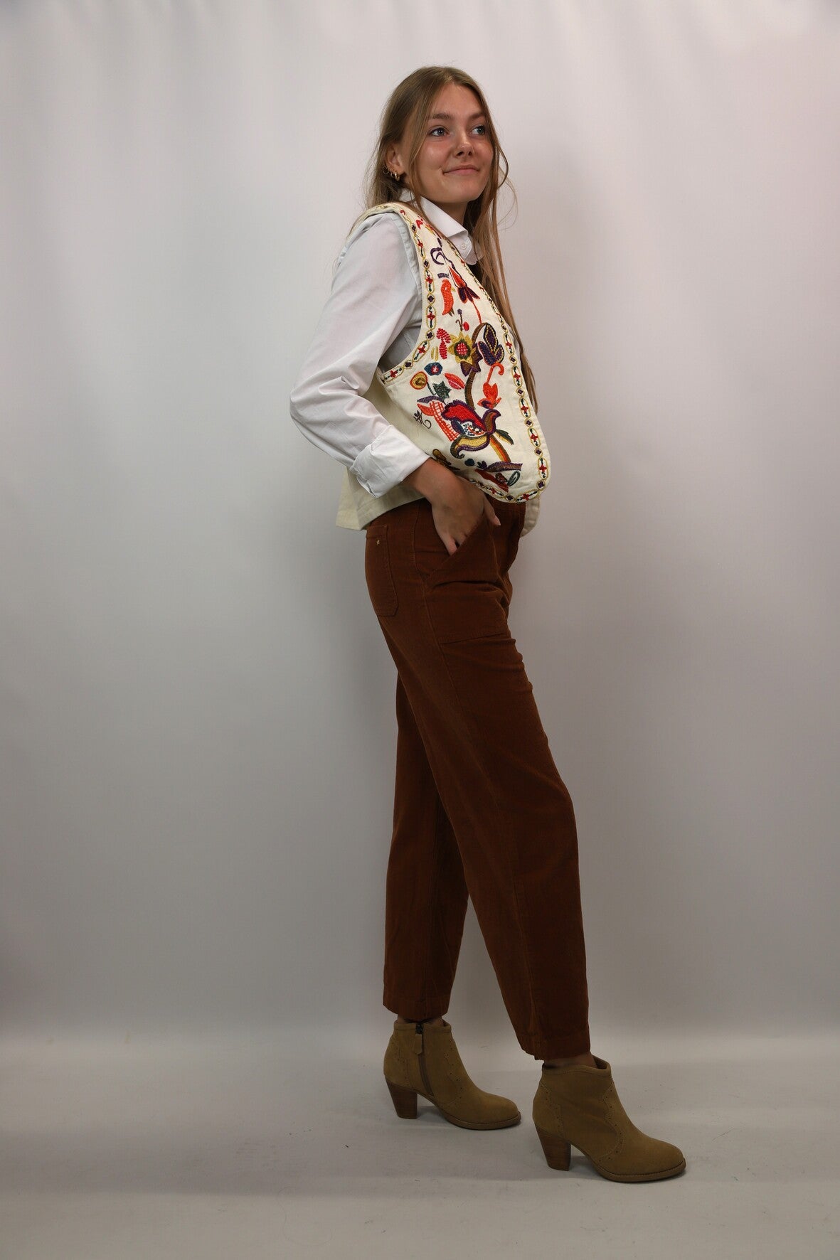 Pantalon velours côtelé marron La Petite Etoile Taille M - NEUF