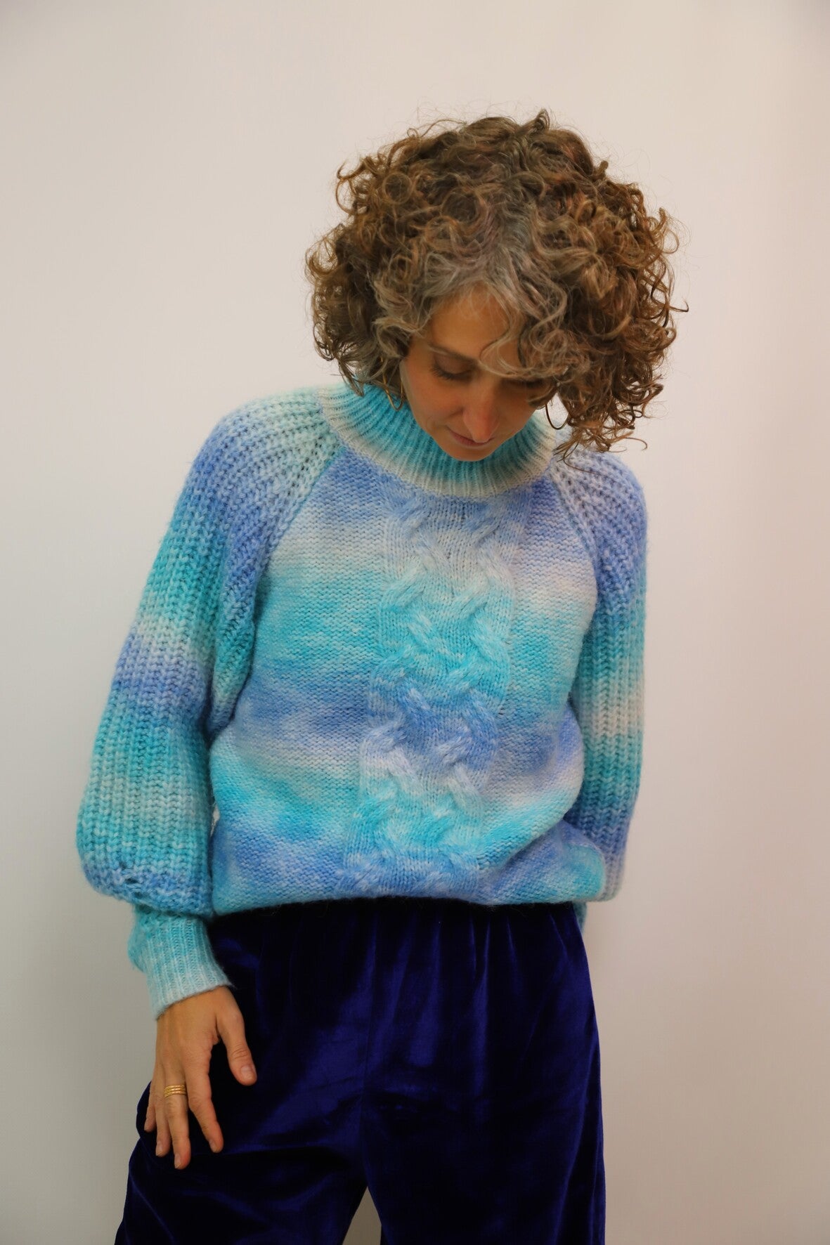 Pull bleu doux Bisou's project Taille s