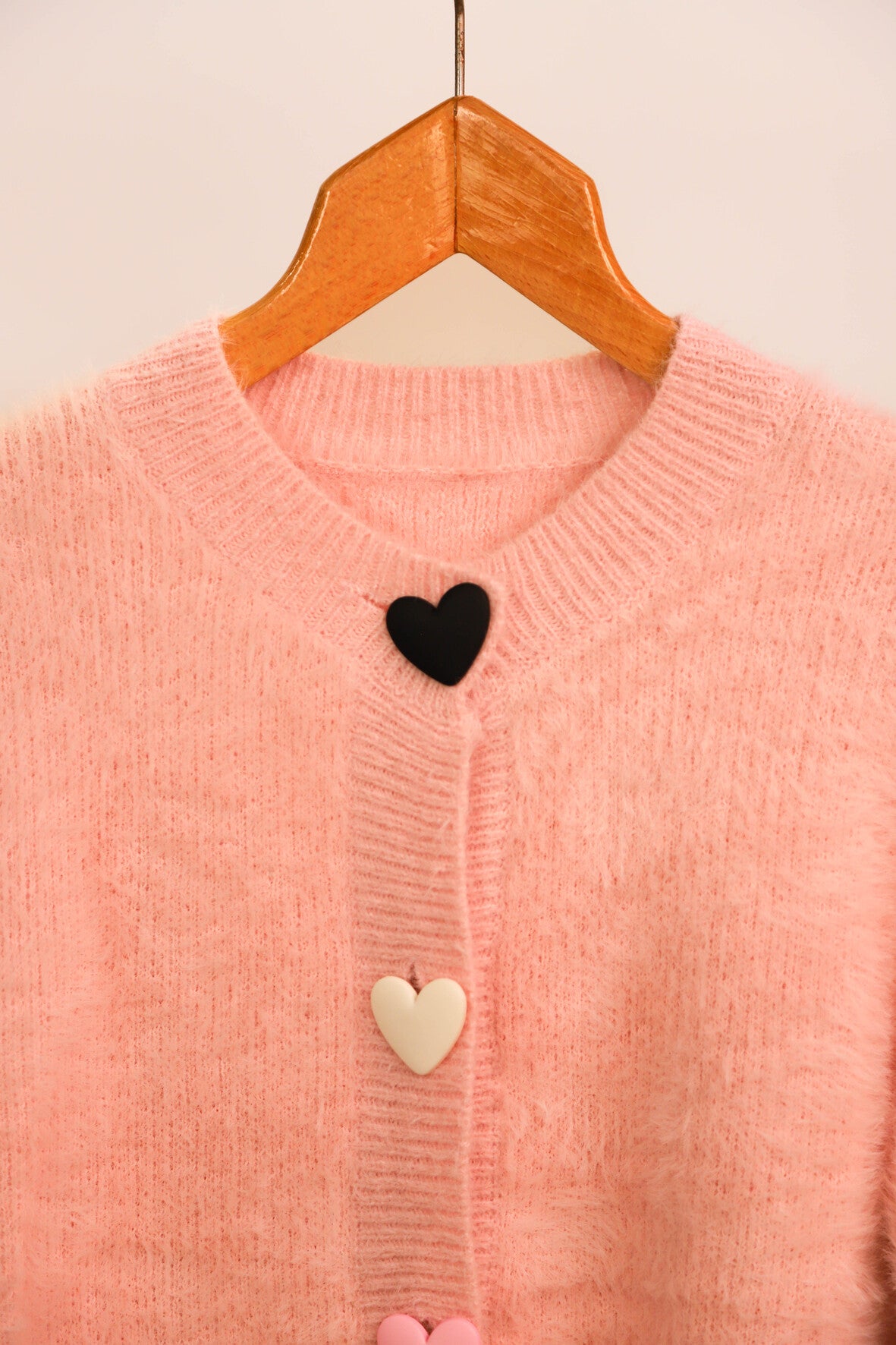 Gilet rose boutons coeur multicolores Taille S