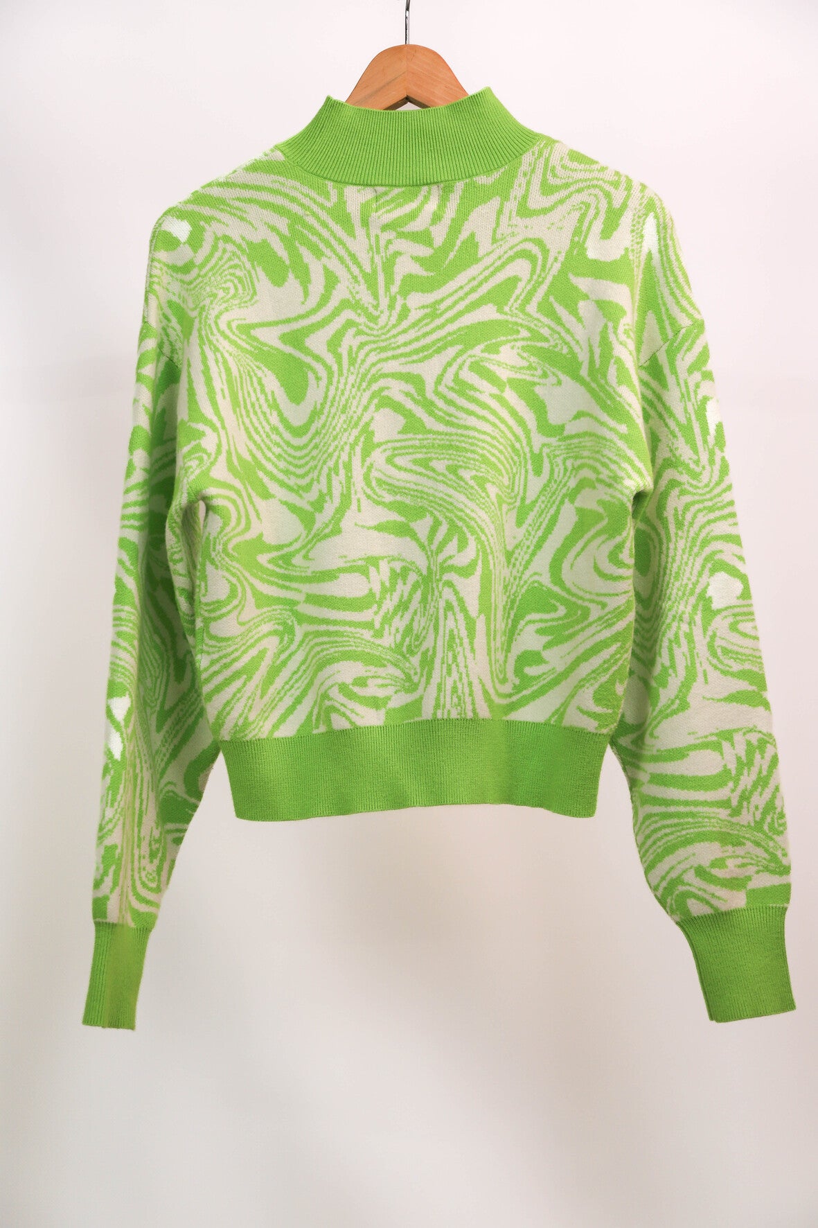Pull vert et blanc Pieces Taille M