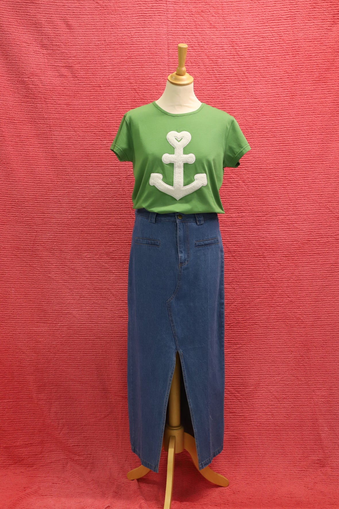 T-Shirt vertmotif ancre marine À Bicyclette taille L - NEUF