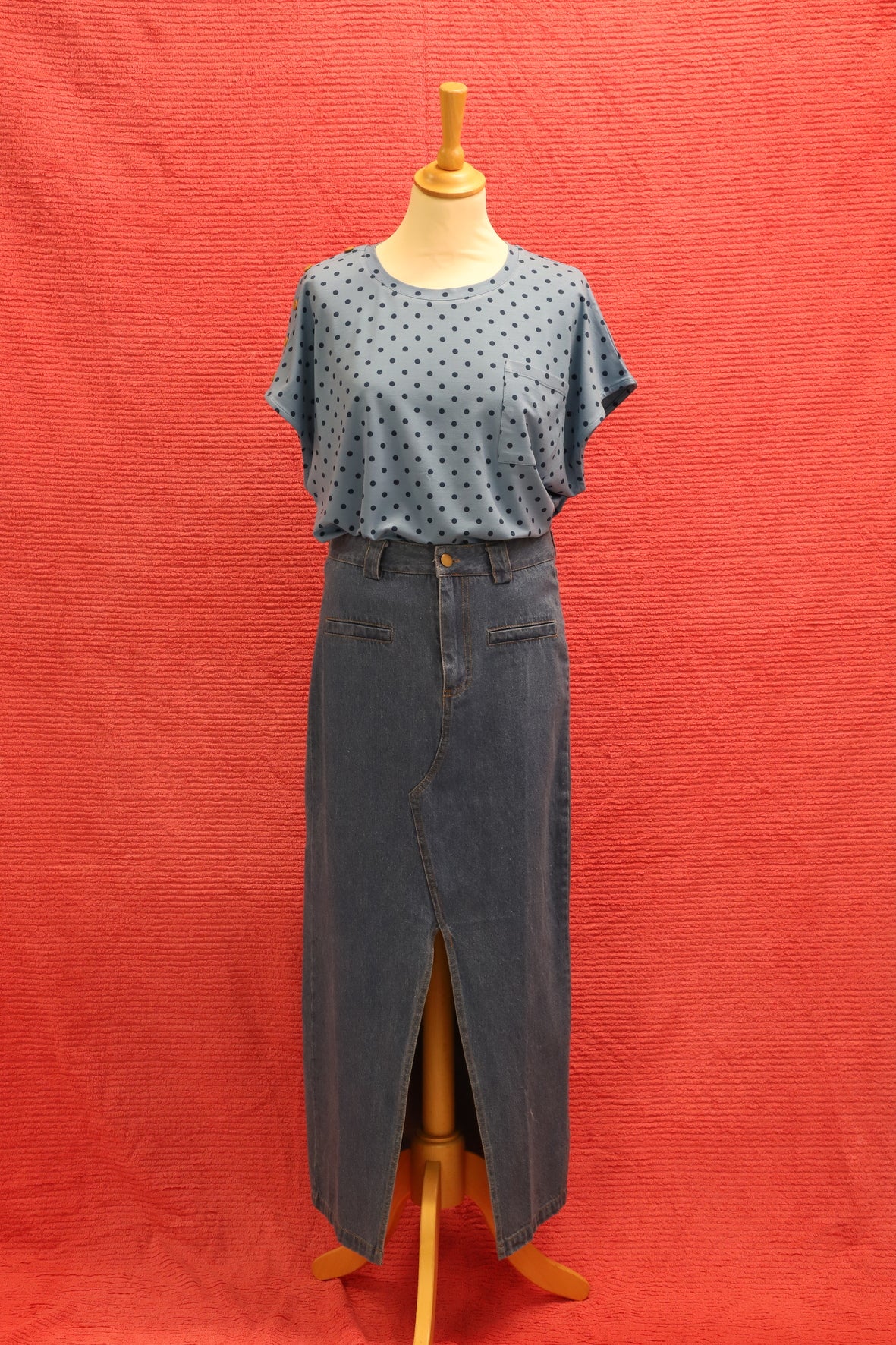 T-Shirt à pois bleu - À Bicyclette taille L - NEUF