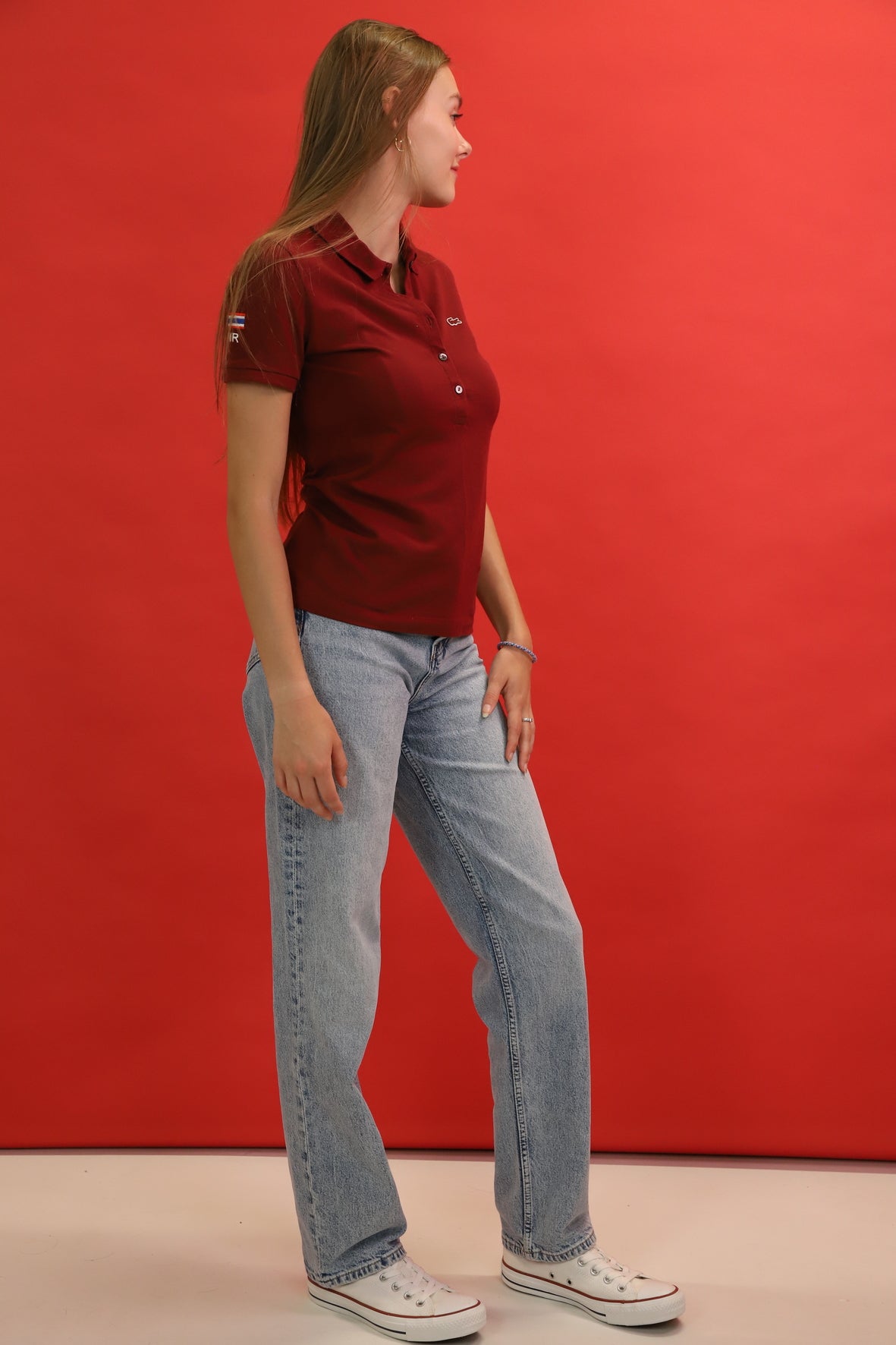 Polo Lacoste bordeaux Taille XS