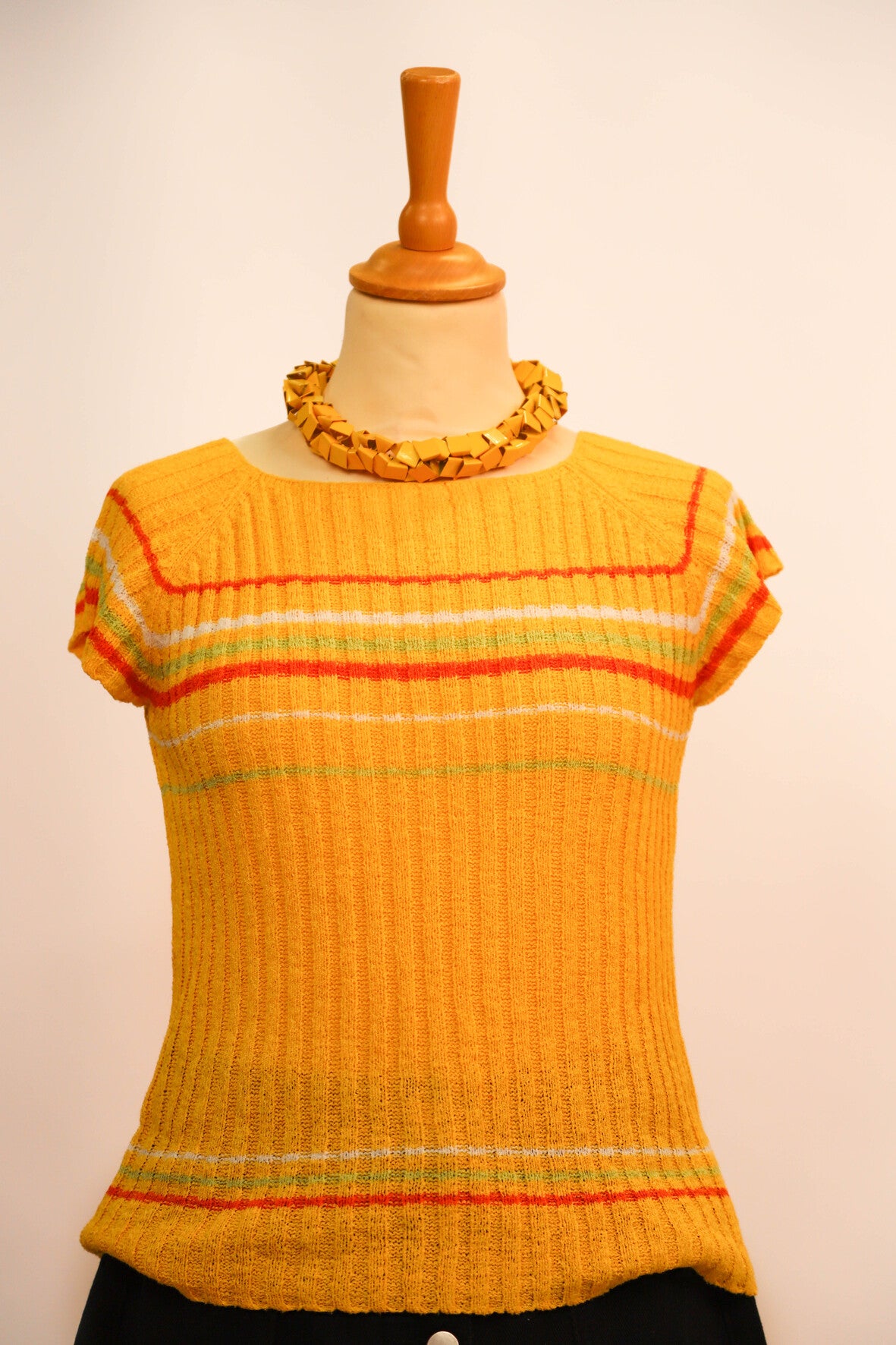 Tee shirt en maille jaune Green taille S