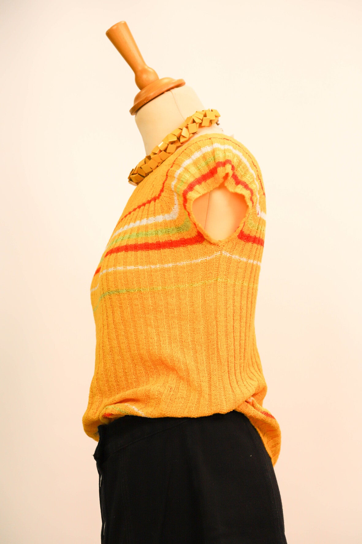 Tee shirt en maille jaune Green taille S