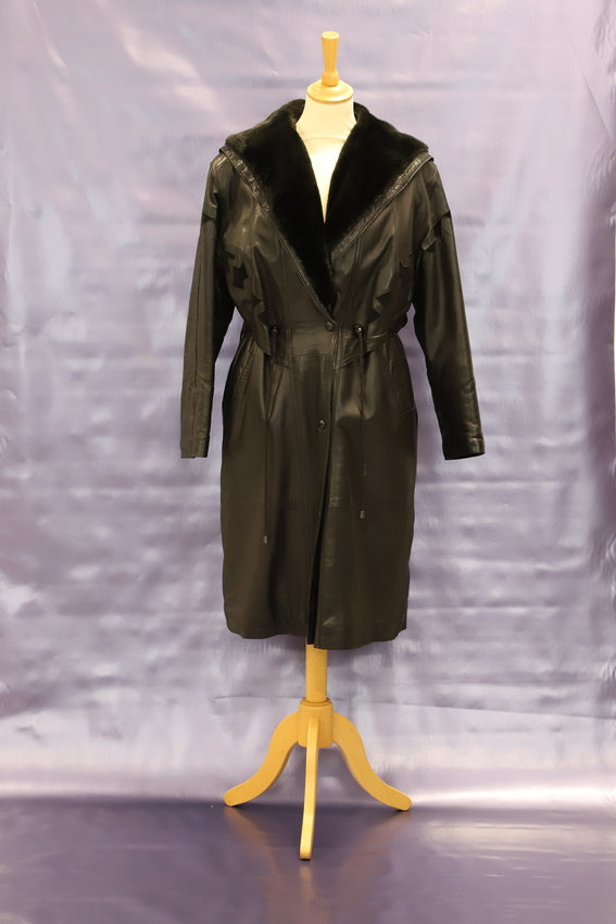Manteau noir Leather The First Taille XL