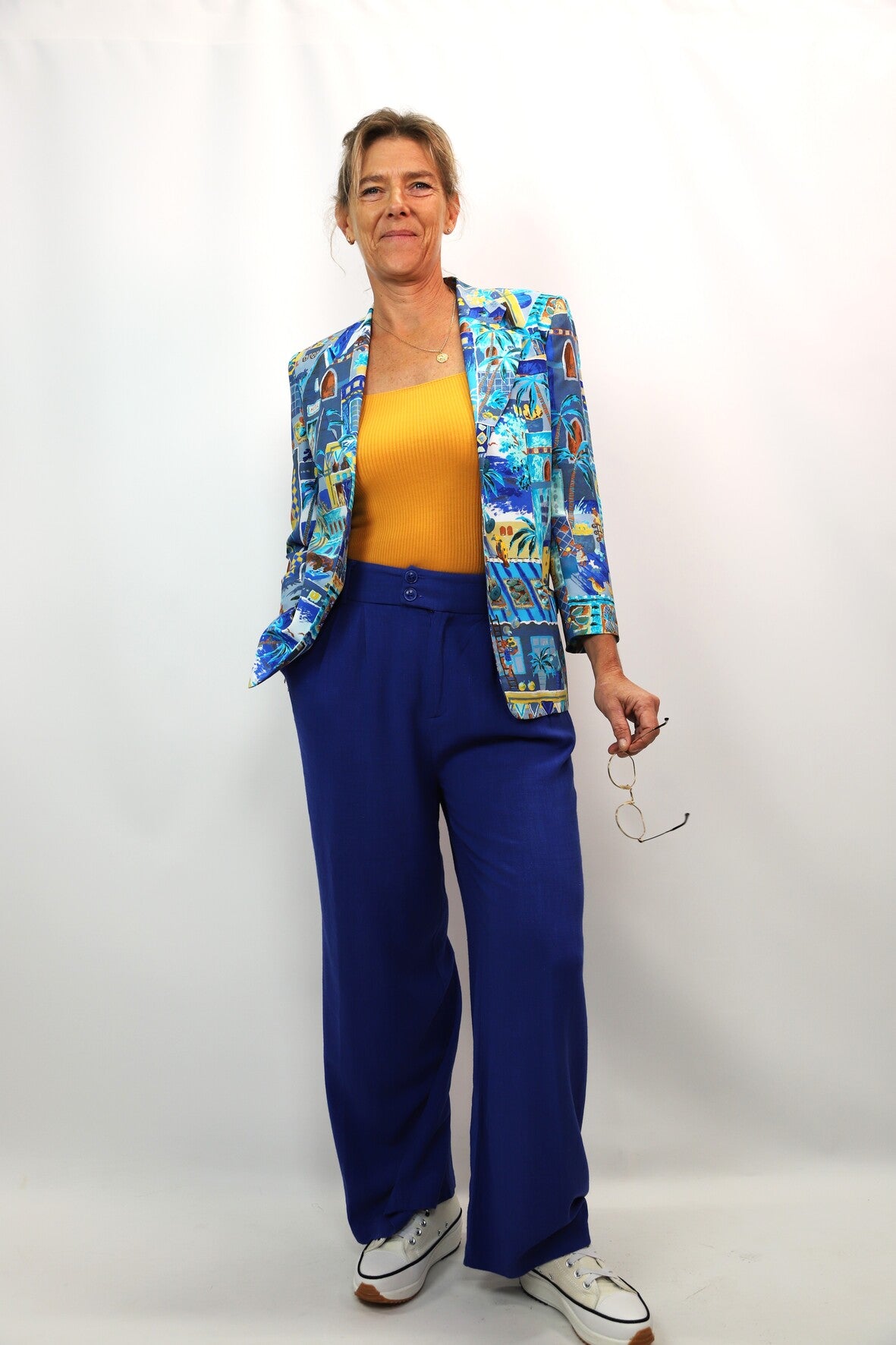 Pantalon fluide bleu, Andy et Lucy, TailleL