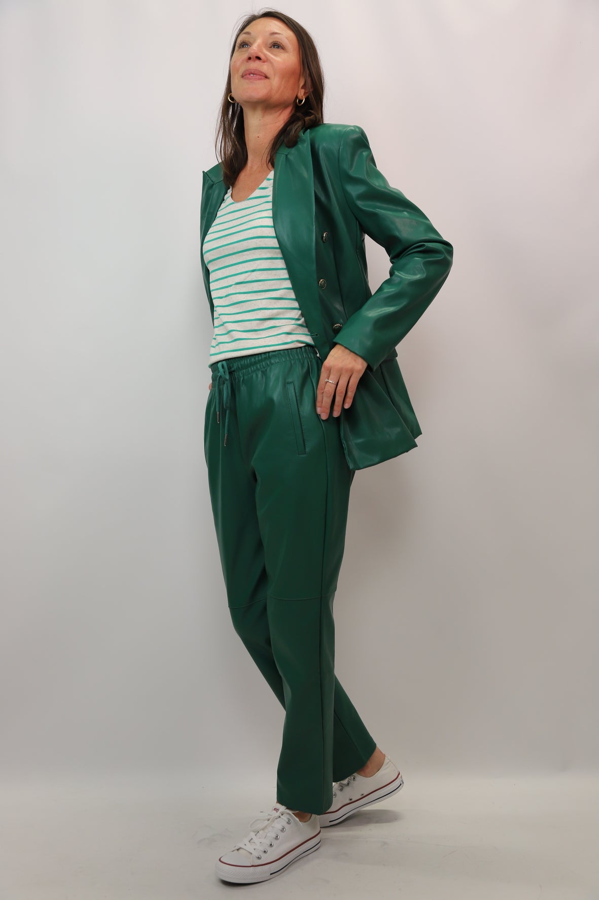 Veste simili cuir verte Orice Style Tailles S, M, L - PEPITE