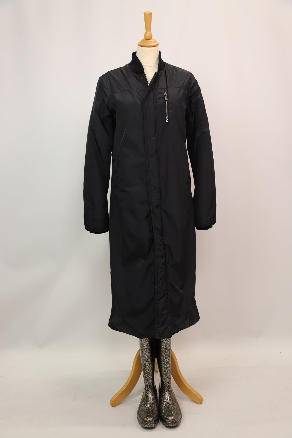 Parka noire longue avec doublure fourrée, Diesel, Taille M