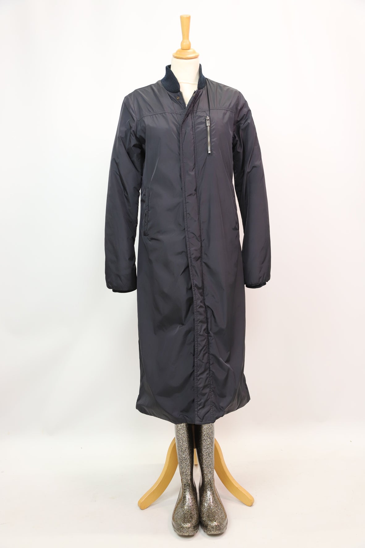 Parka noire longue avec doublure fourrée, Diesel, Taille M